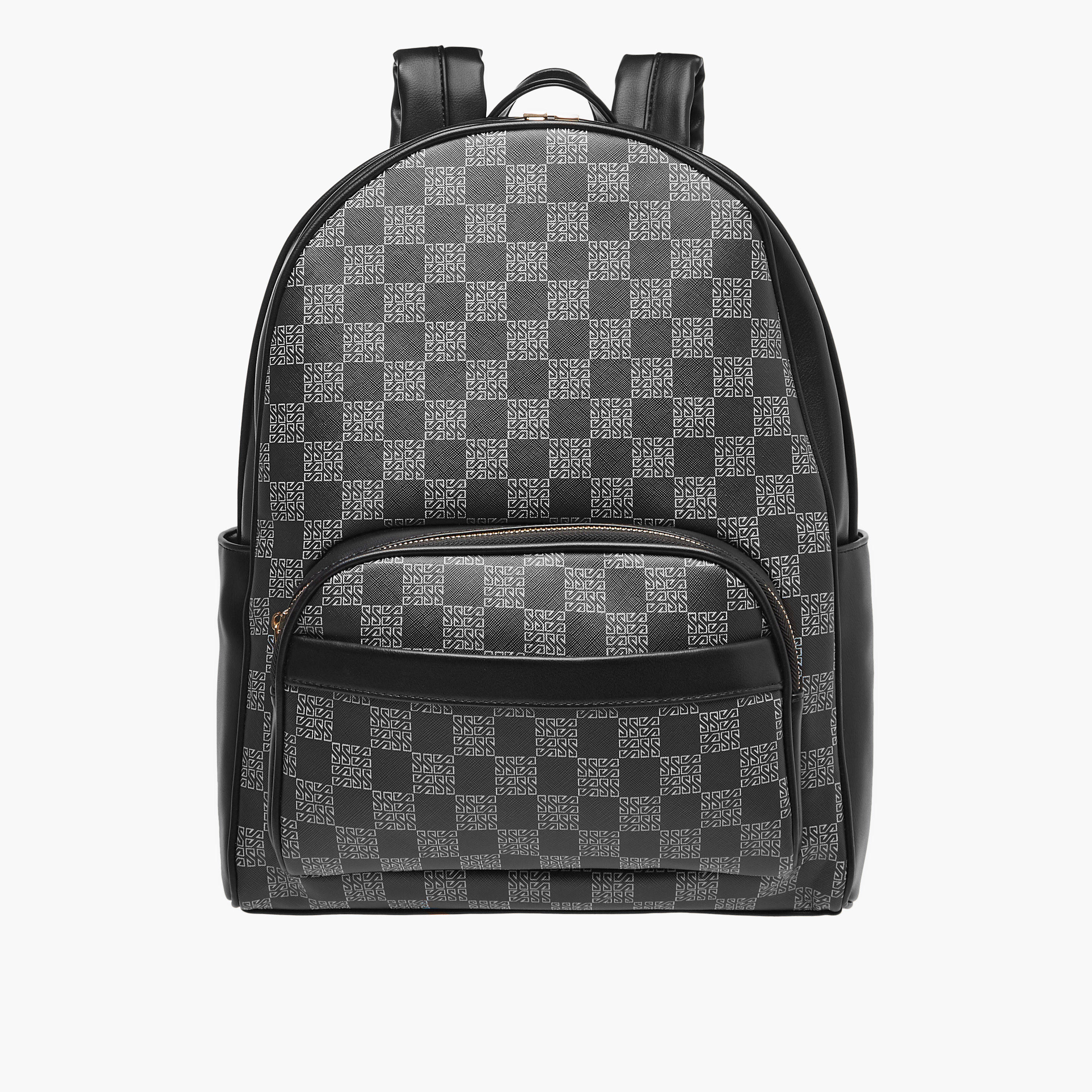 Sasha Tia Checked Backpack with Zip Closure and Adjustable Strap-women-bagsandwallets-backpacks-image-1