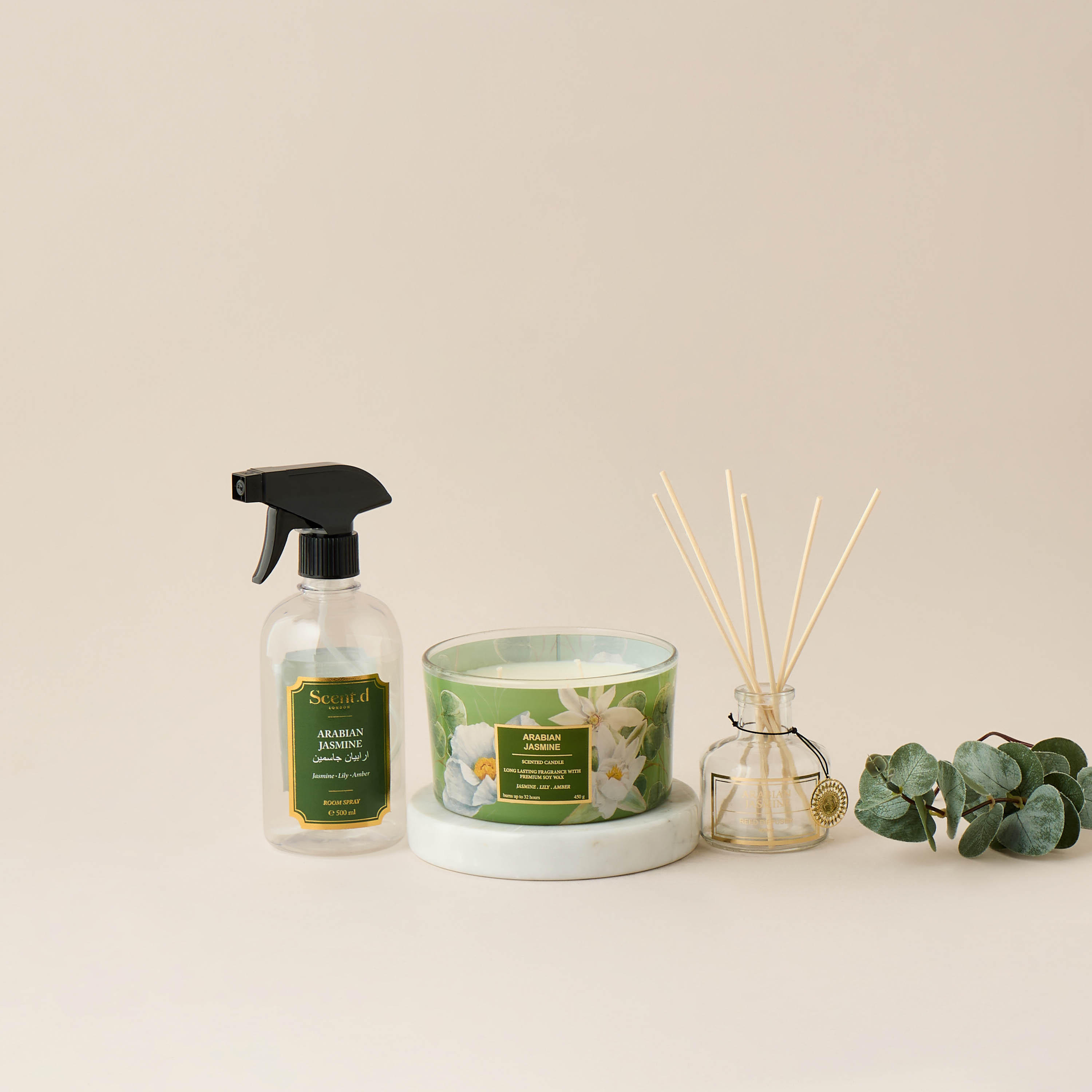 Scent.d London 3-Piece Arabian Jasmine Home Fragrance Gift Set-household-homefragrance-fragrancegiftset-image-1