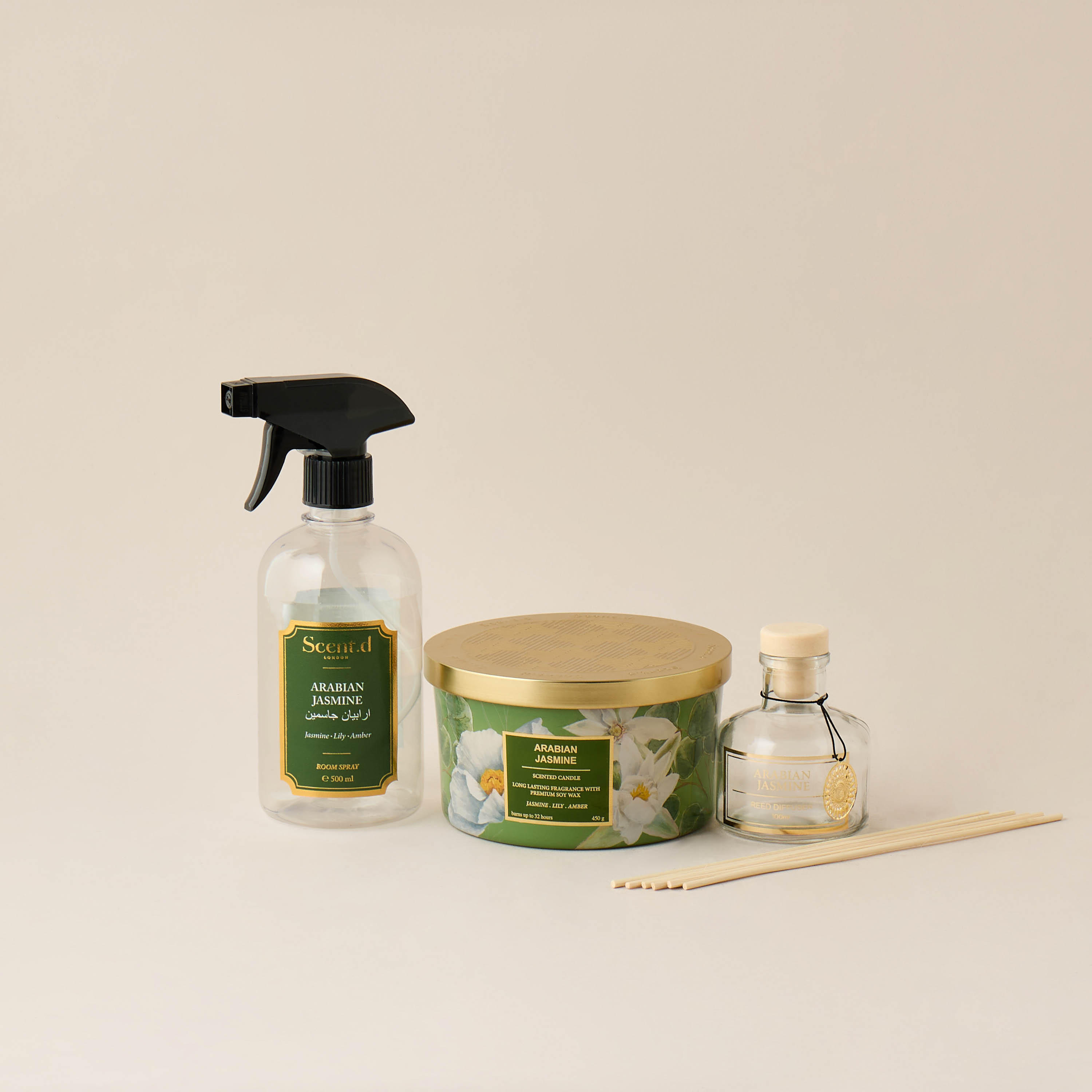 Scent.d London 3-Piece Arabian Jasmine Home Fragrance Gift Set-household-homefragrance-fragrancegiftset-image-2