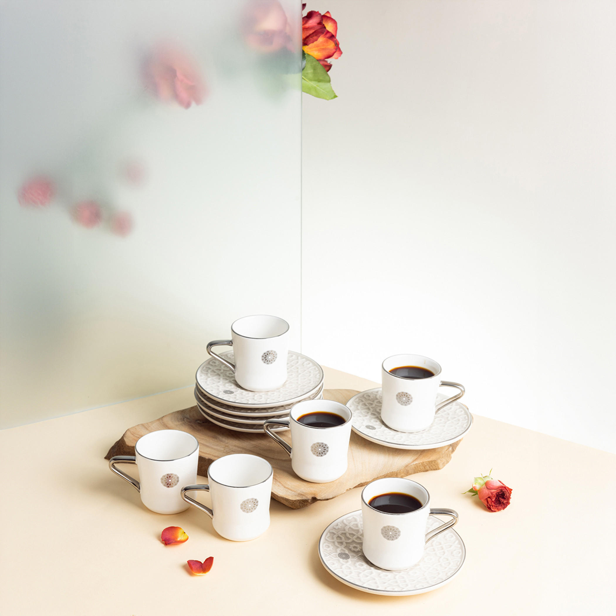 Otantik Rosette 12-Piece Porcelain Turkish Coffee Set-household-dining-teaandcoffee-teaandcoffeesets-image-5