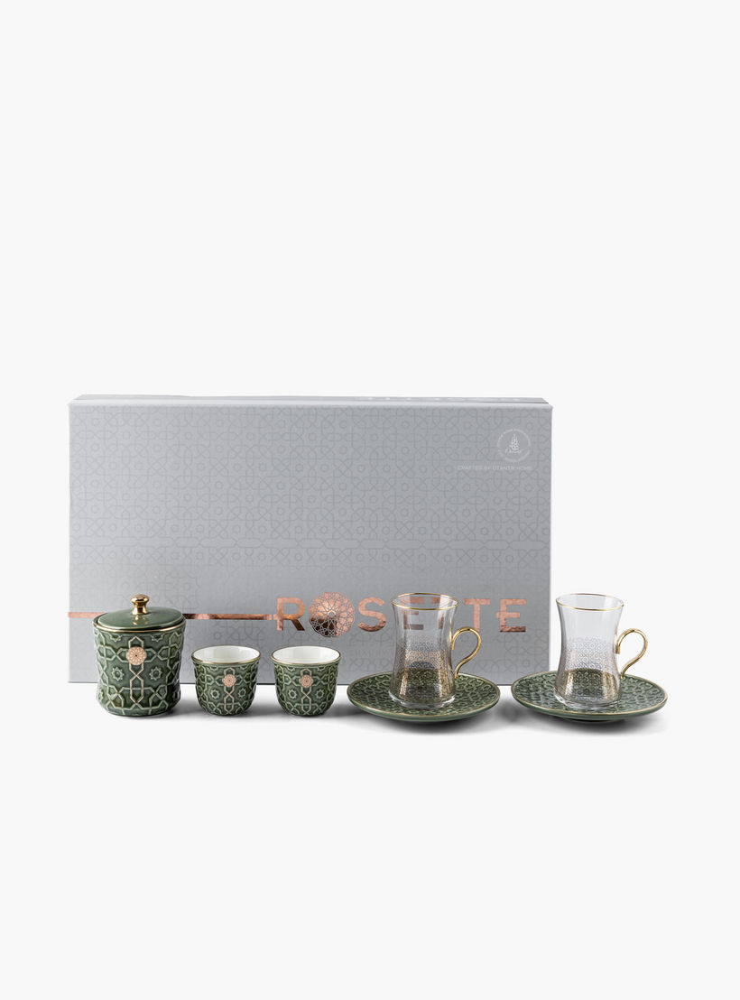 Otantik Rosette 19-Piece Porcelain Cup and Saucer Set with Sugar Pot-household-dining-teaandcoffee-teaandcoffeesets-image-4
