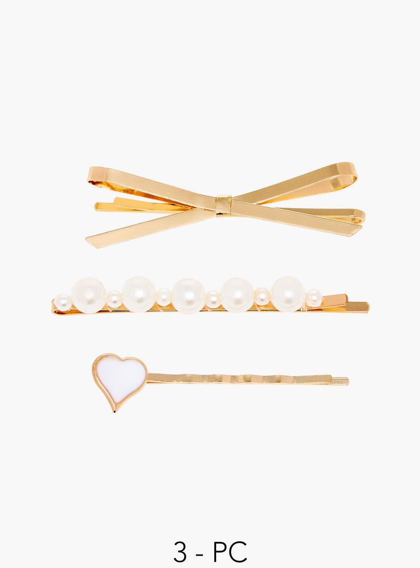 دبابيس شعر ميتاليك - طقم 3 قطع-women-hairaccessories-hairpins-image-1
