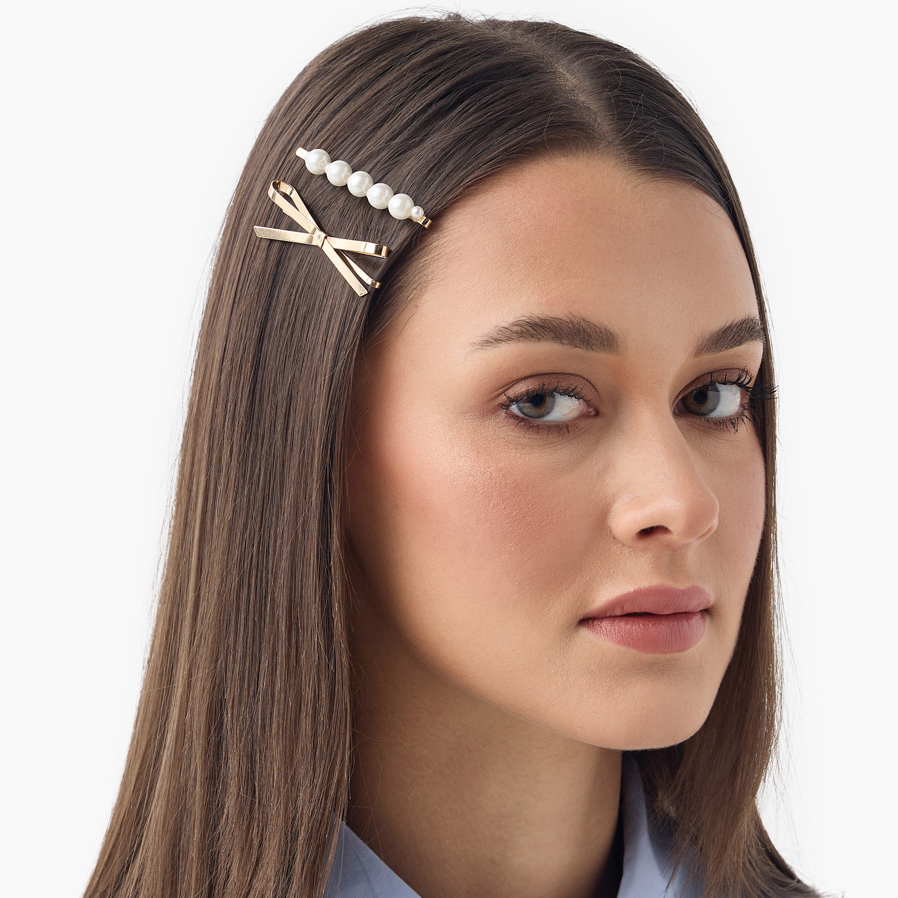 Assorted Metallic Hair Pin - Set of 3-women-hairaccessories-hairpins-image-2
