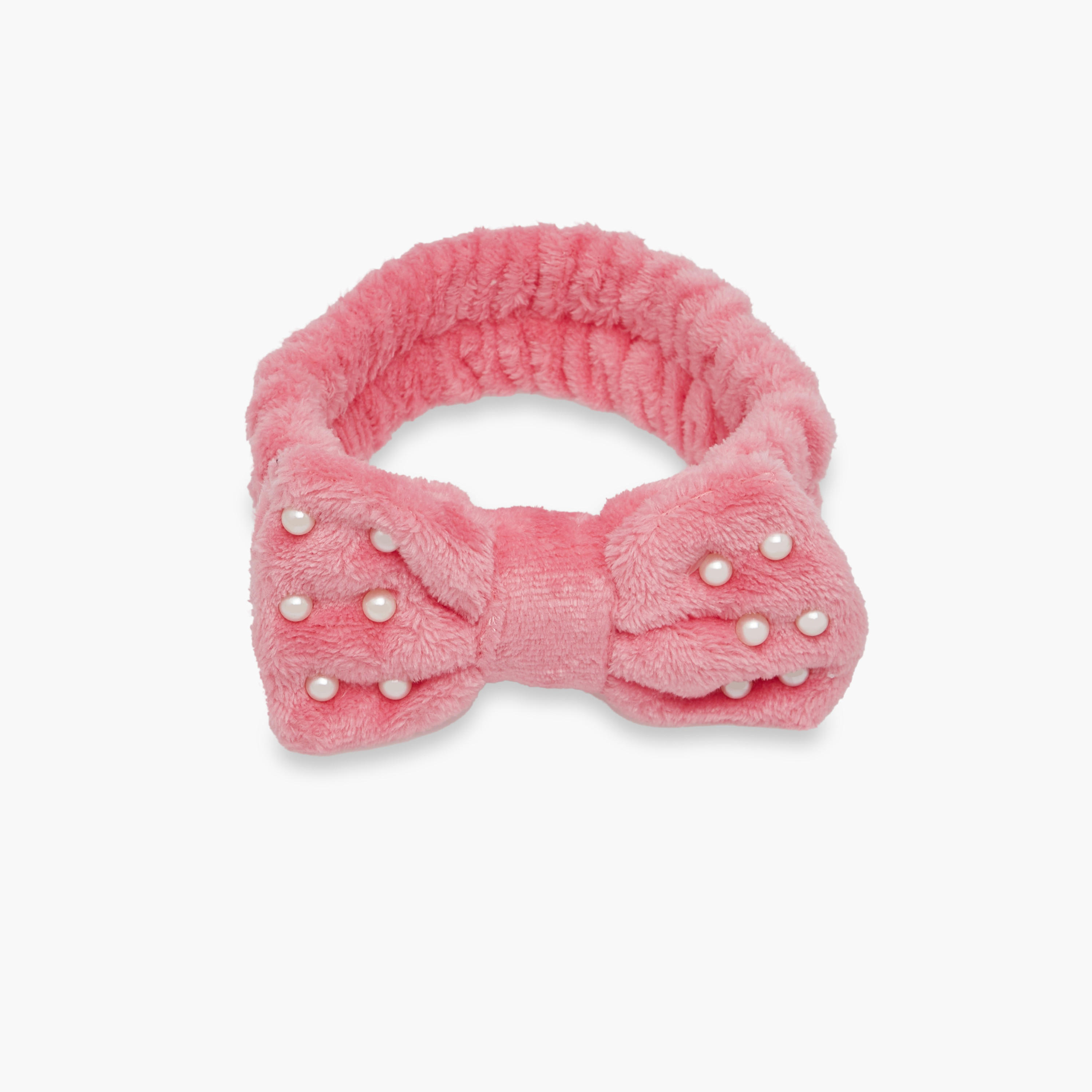 Maison de Base Pearl Accent Plush Makeup Headband-beautyandpersonalcare-hair-stylingtools-hairaccessories-image-3