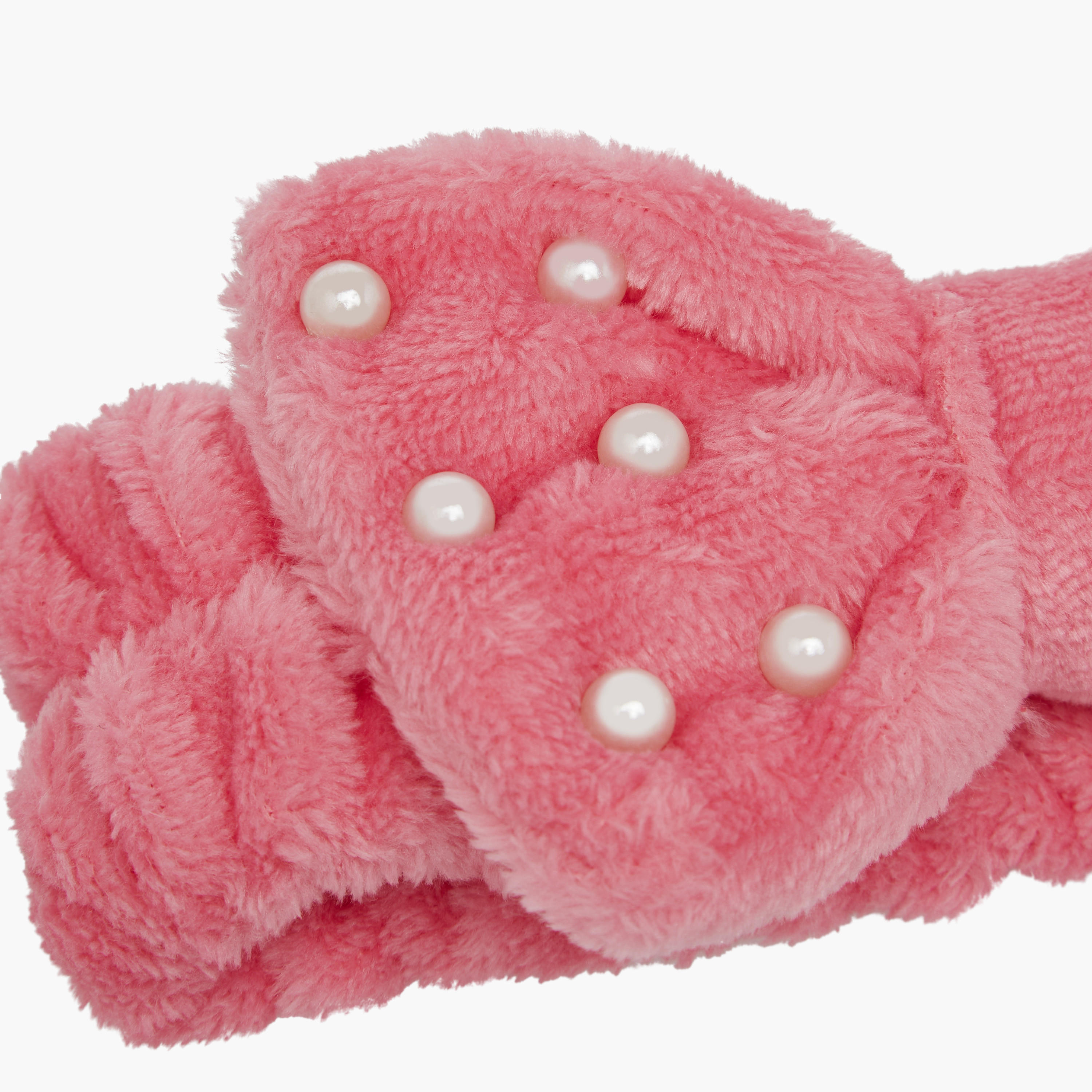 Maison de Base Pearl Accent Plush Makeup Headband-beautyandpersonalcare-hair-stylingtools-hairaccessories-image-4