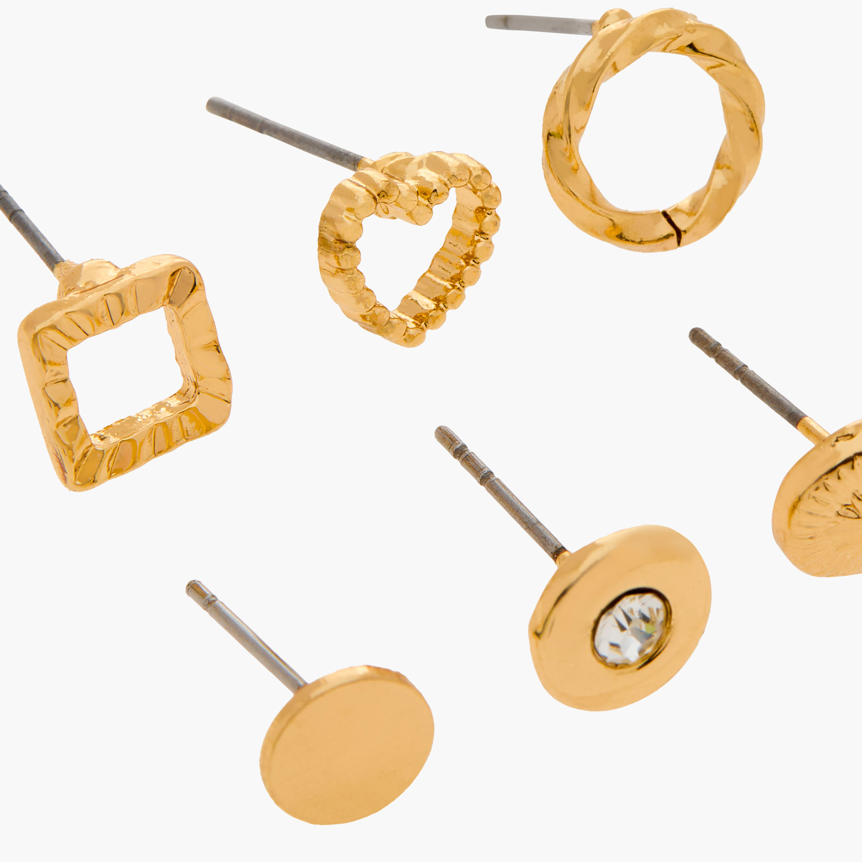 حلقان متنوعة بمكبس إغلاق خلفي - طقم 6 أزواج-women-watchesandjewellery-jewellery-earrings-image-4