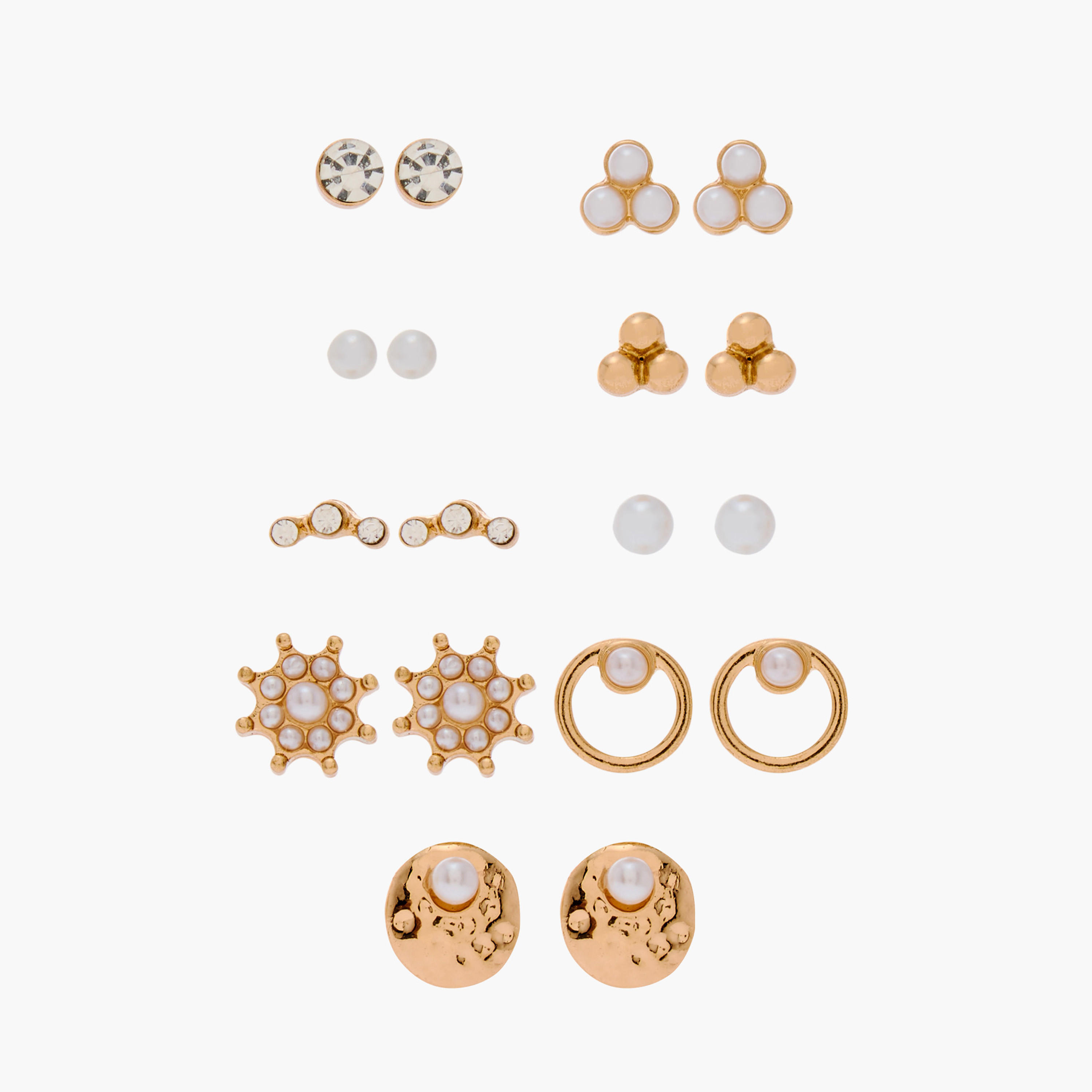 Embellished Stud Earrings with Pushback Closure - Set of 9-women-watchesandjewellery-jewellery-earrings-image-1