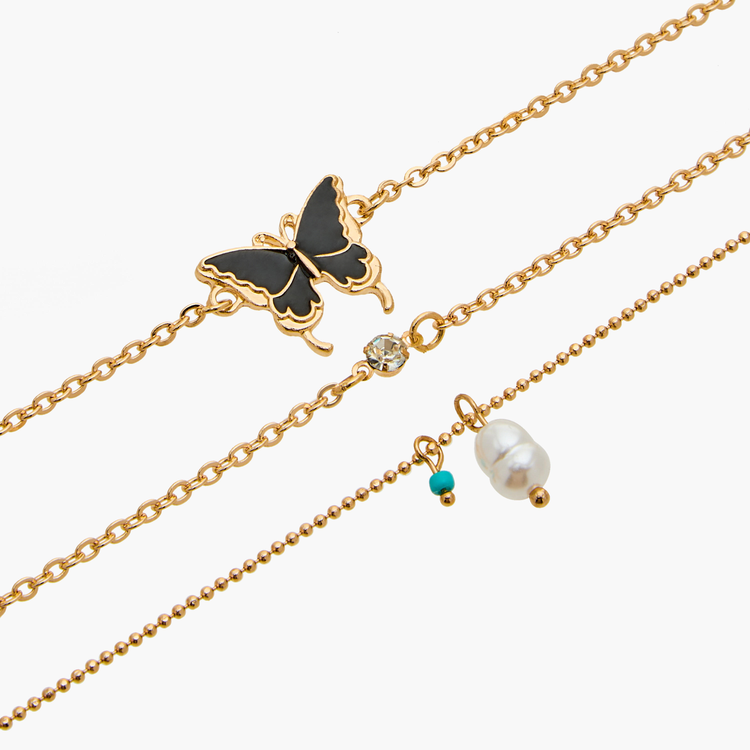 Metallic Anklet with Lobster Clasp Closure - Set of 3-women-watchesandjewellery-jewellery-anklets-image-10