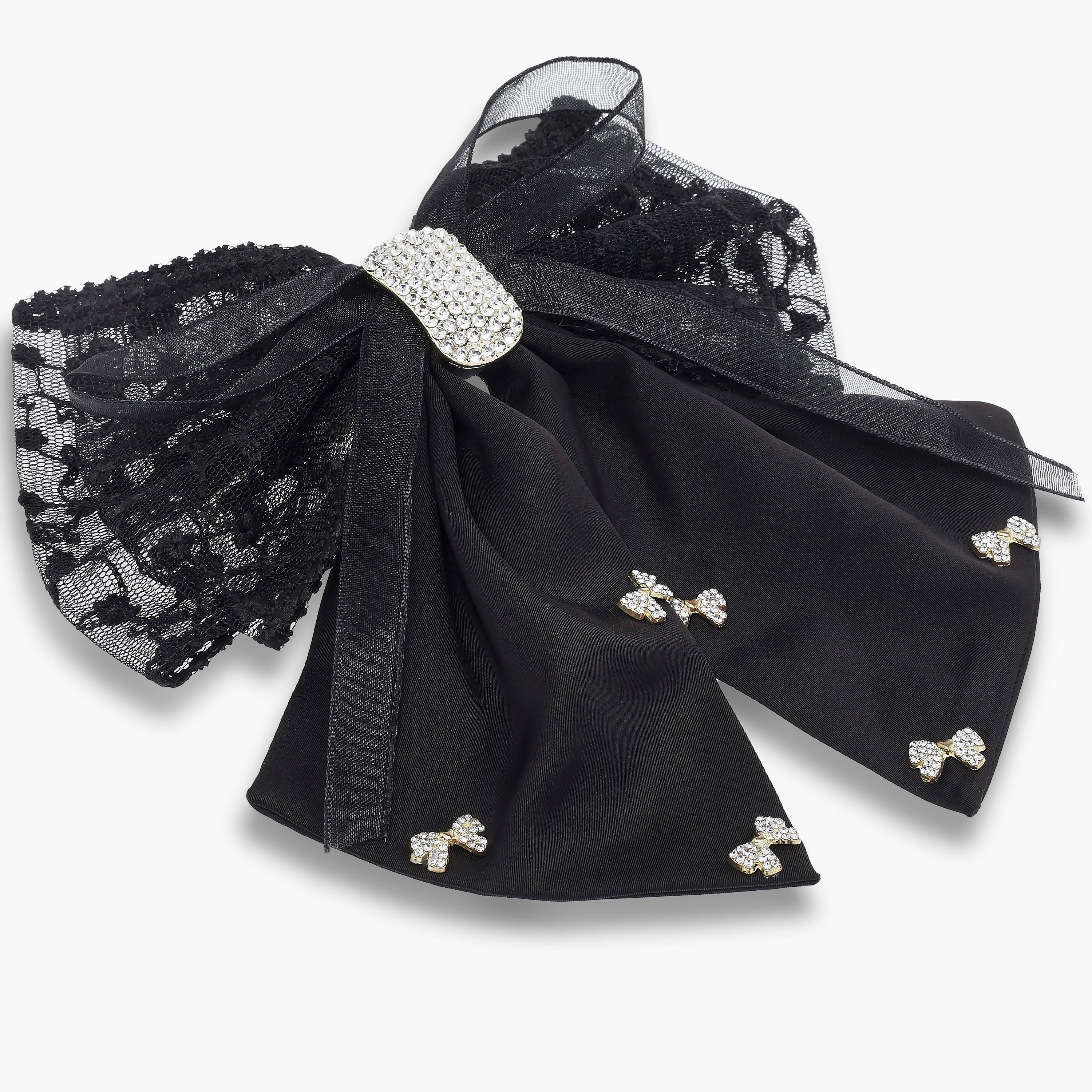 Embellished Lace Bow Barrette Hair Clip-women-hairaccessories-clips-image-2