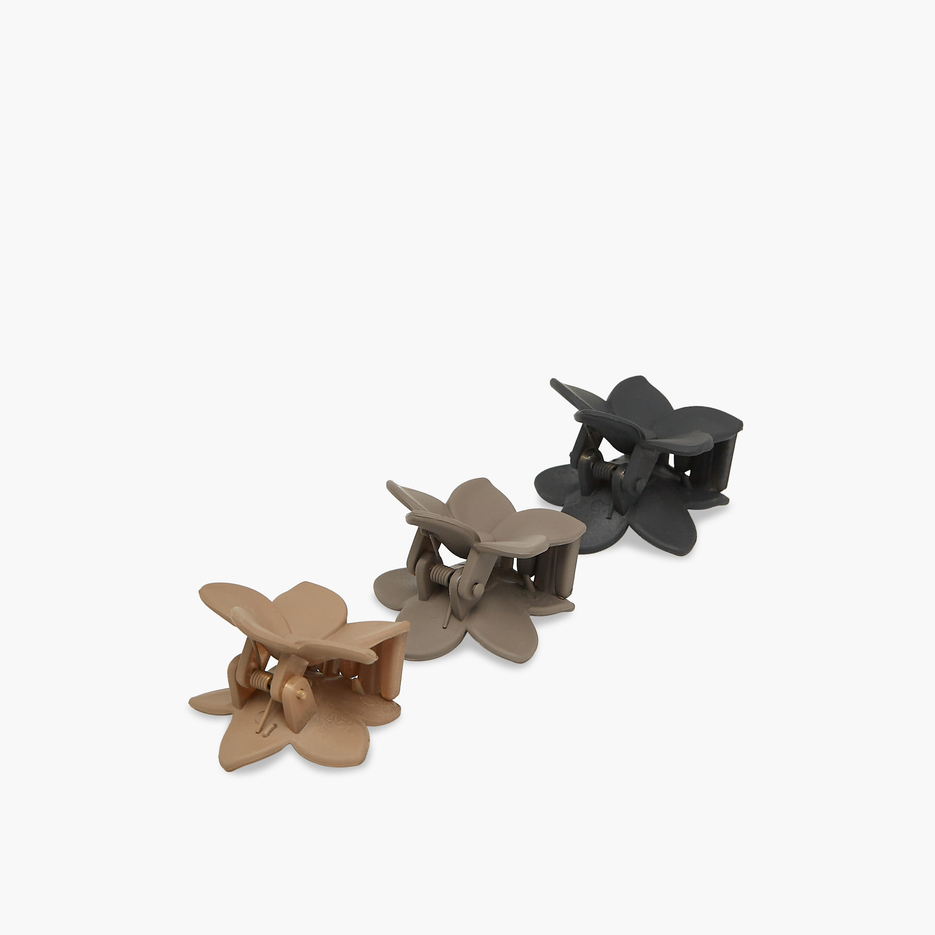Solid Floral Shaped Hair Clamp - Set of 3-women-hairaccessories-clamps-image-5
