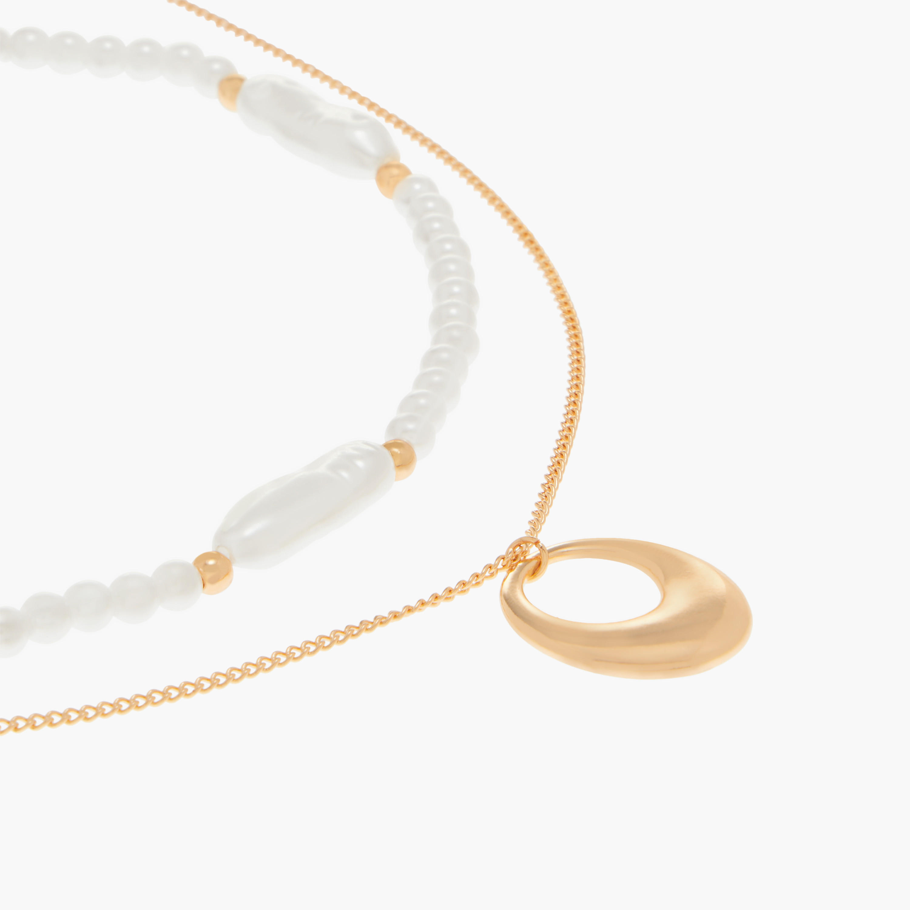 عقد مزين باللؤلؤ بمشبك إغلاق - طقم من قطعتين-women-watchesandjewellery-jewellery-necklacesandpendants-image-5