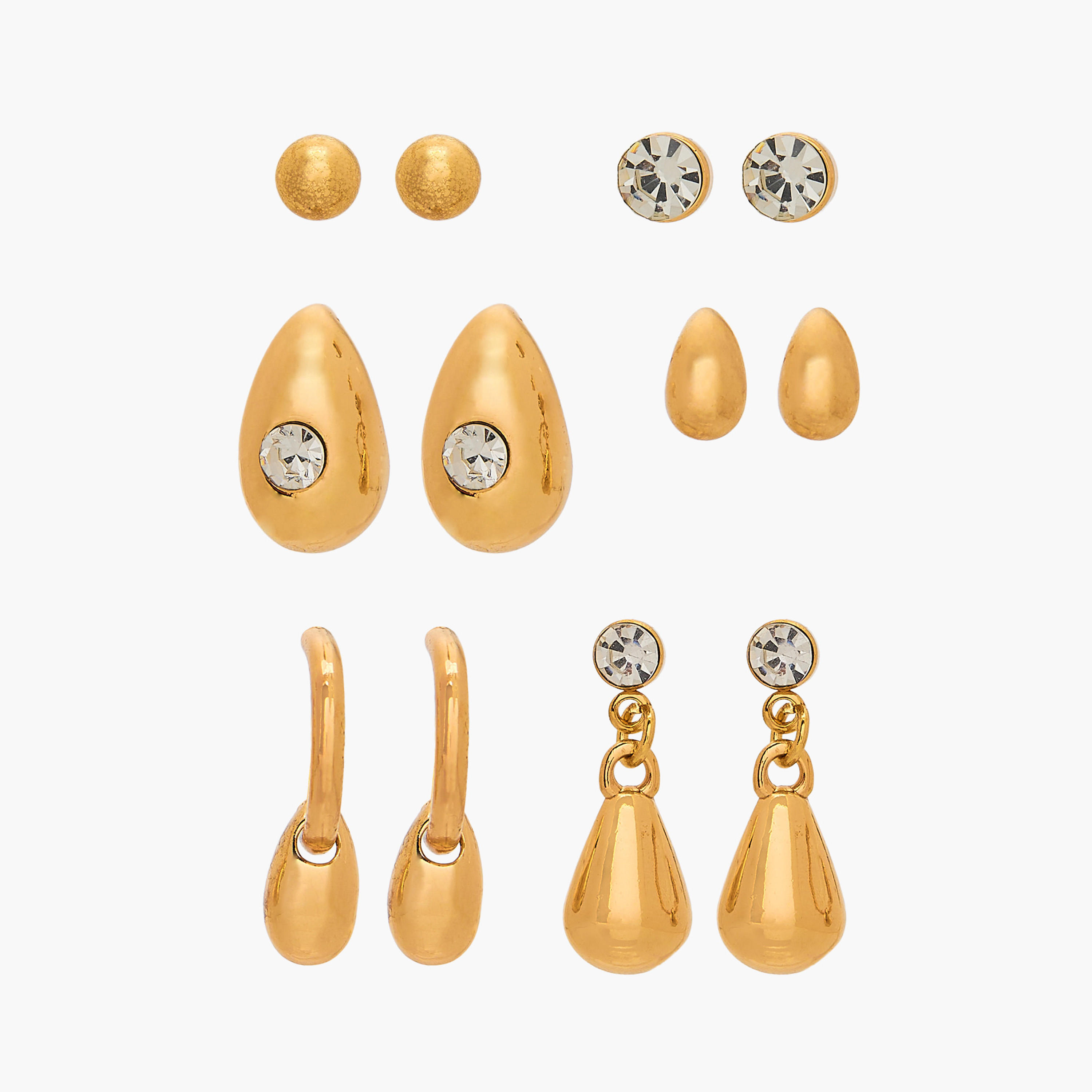 حلقان مزينة بمكبس إغلاق خلفي - طقم من 6-women-watchesandjewellery-jewellery-earrings-image-1