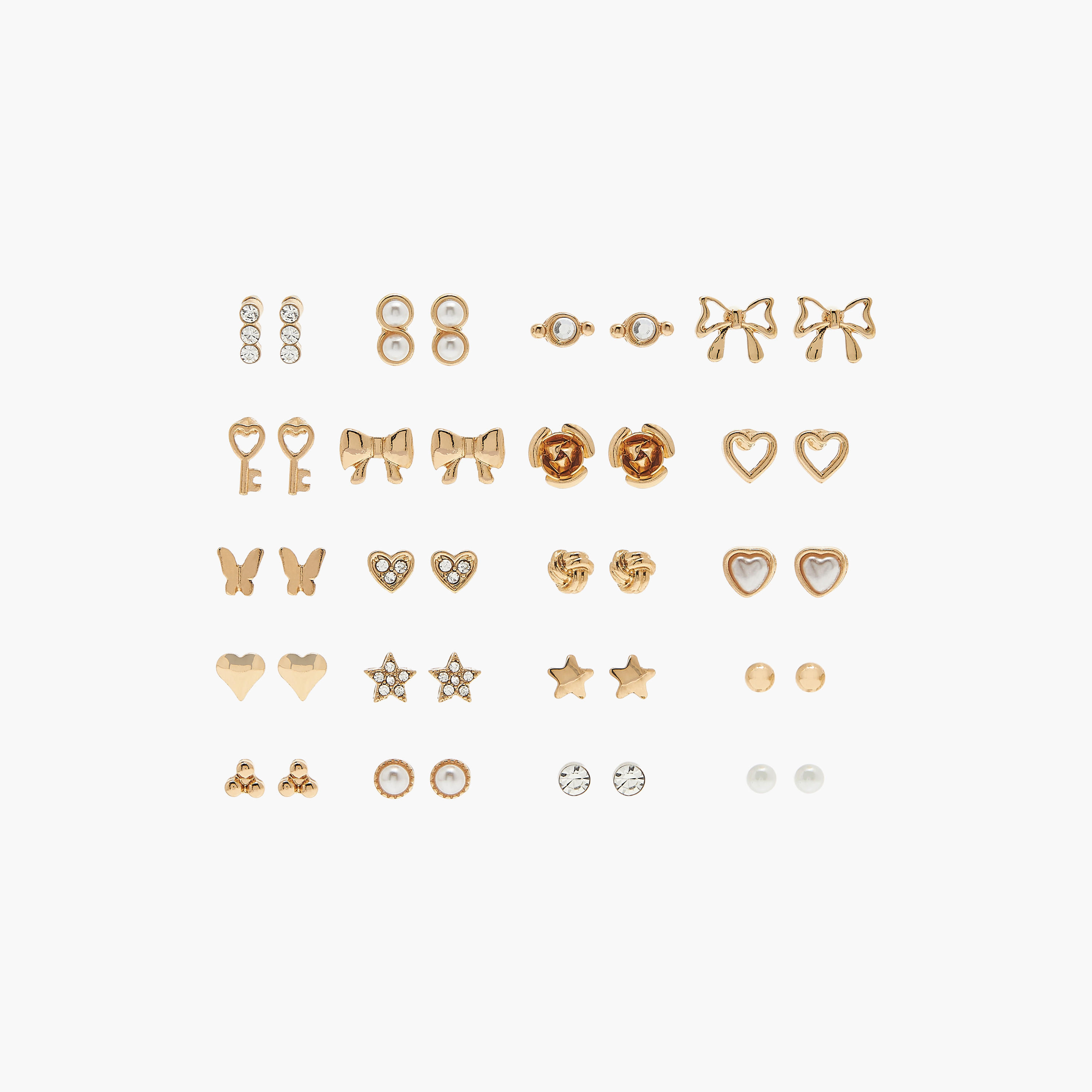 حلقان متنوعة بمكبس إغلاق خلفي - طقم من 20-women-watchesandjewellery-jewellery-earrings-image-1