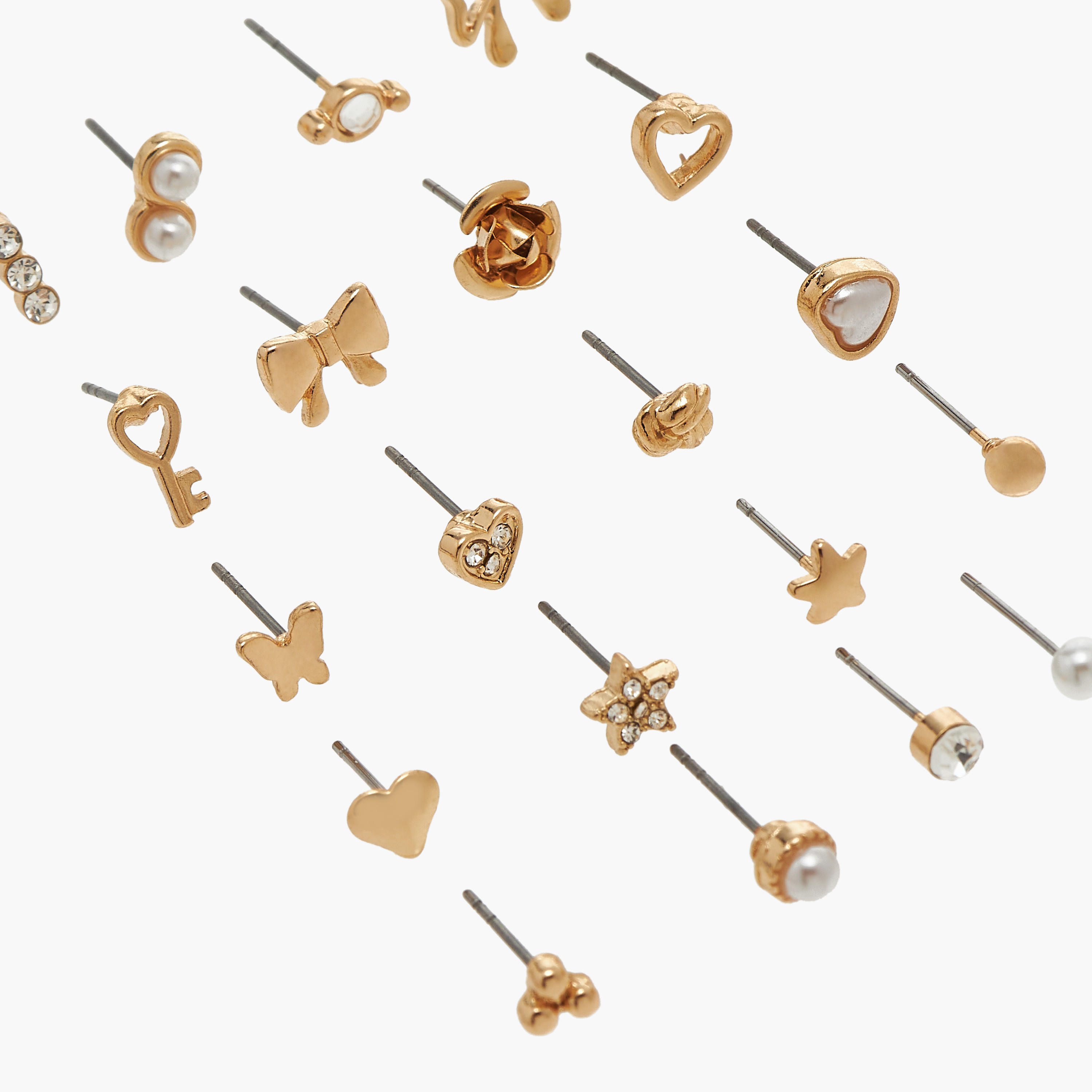 حلقان متنوعة بمكبس إغلاق خلفي - طقم من 20-women-watchesandjewellery-jewellery-earrings-image-3