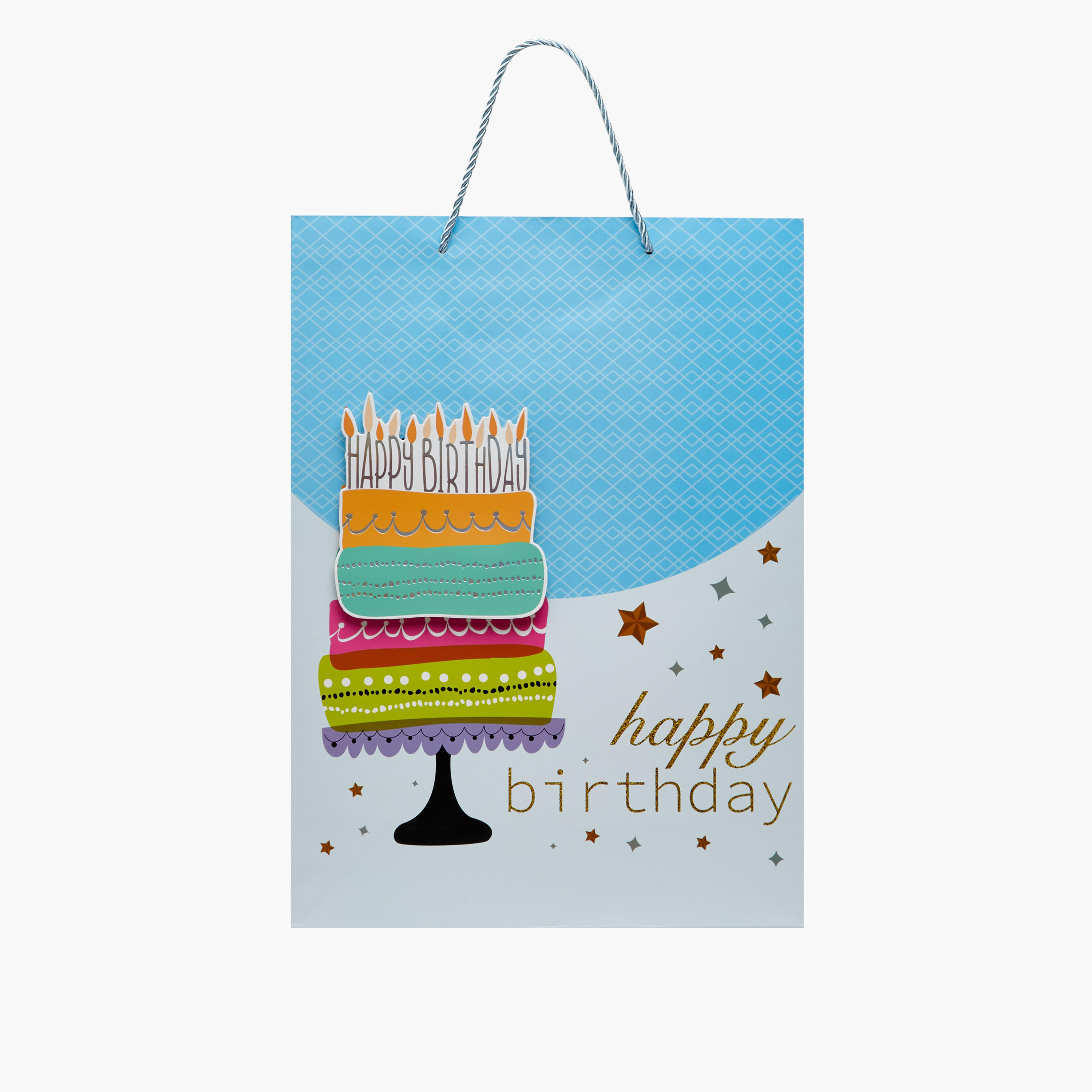 Birthday Cake Print Paper Gift Bag - 30x42x12 cms-household-giftingaccessories-giftings-image-1
