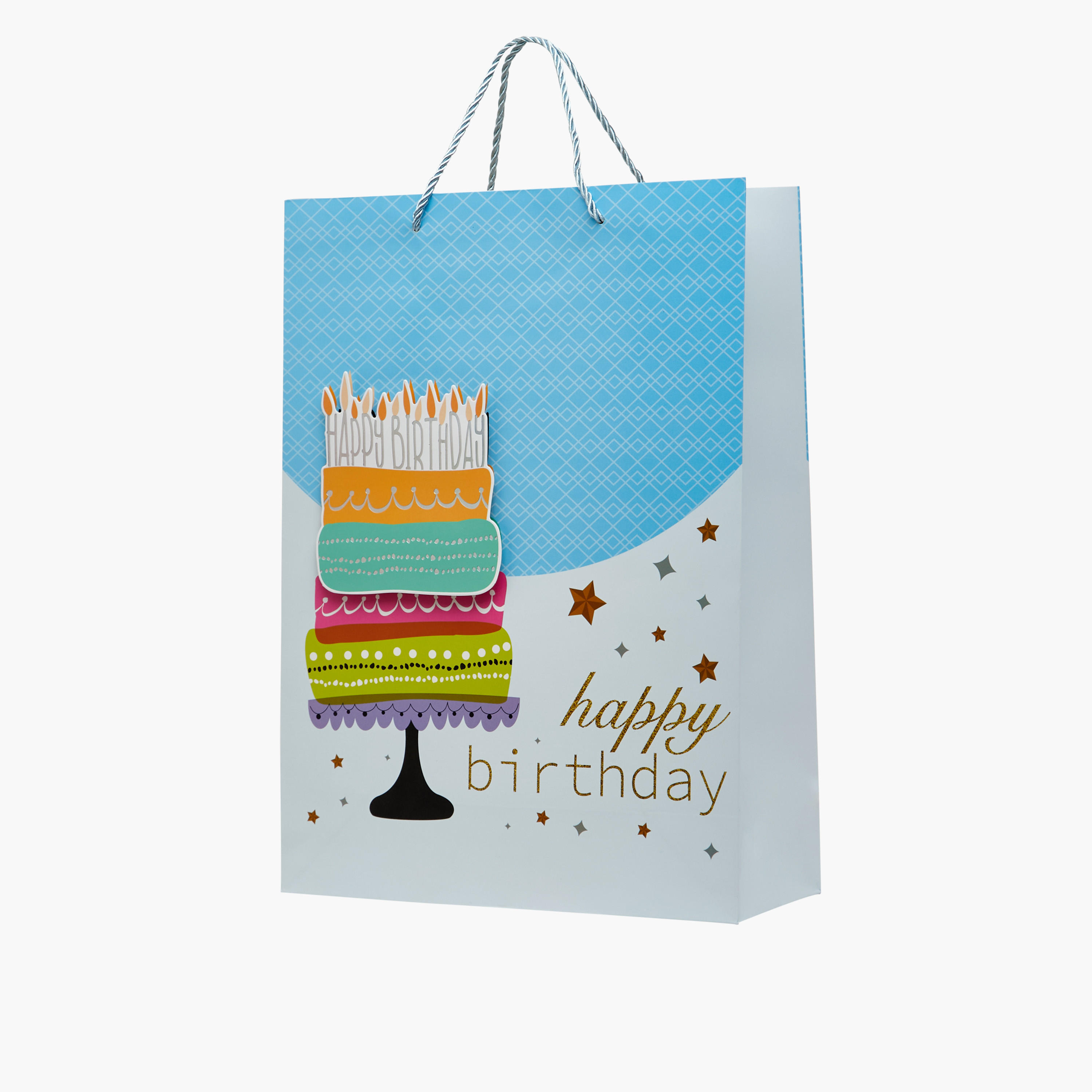 Birthday Cake Print Paper Gift Bag - 30x42x12 cms-household-giftingaccessories-giftings-image-2