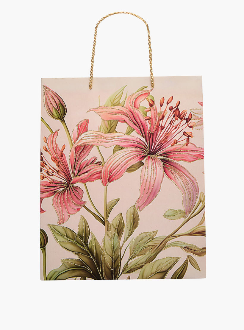 Floral Print Gift Bag with Handle-household-giftingaccessories-giftings-image-1