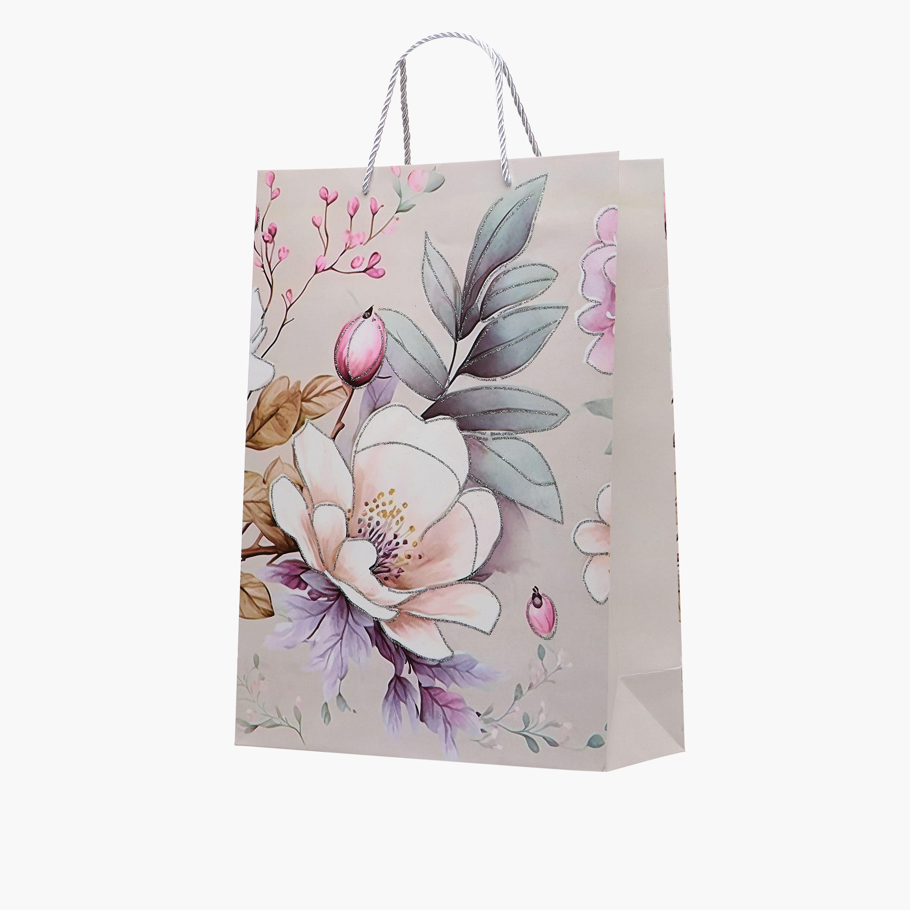 شنطة هدايا بمقبض وطبعات زهرية-household-giftingaccessories-giftings-image-2