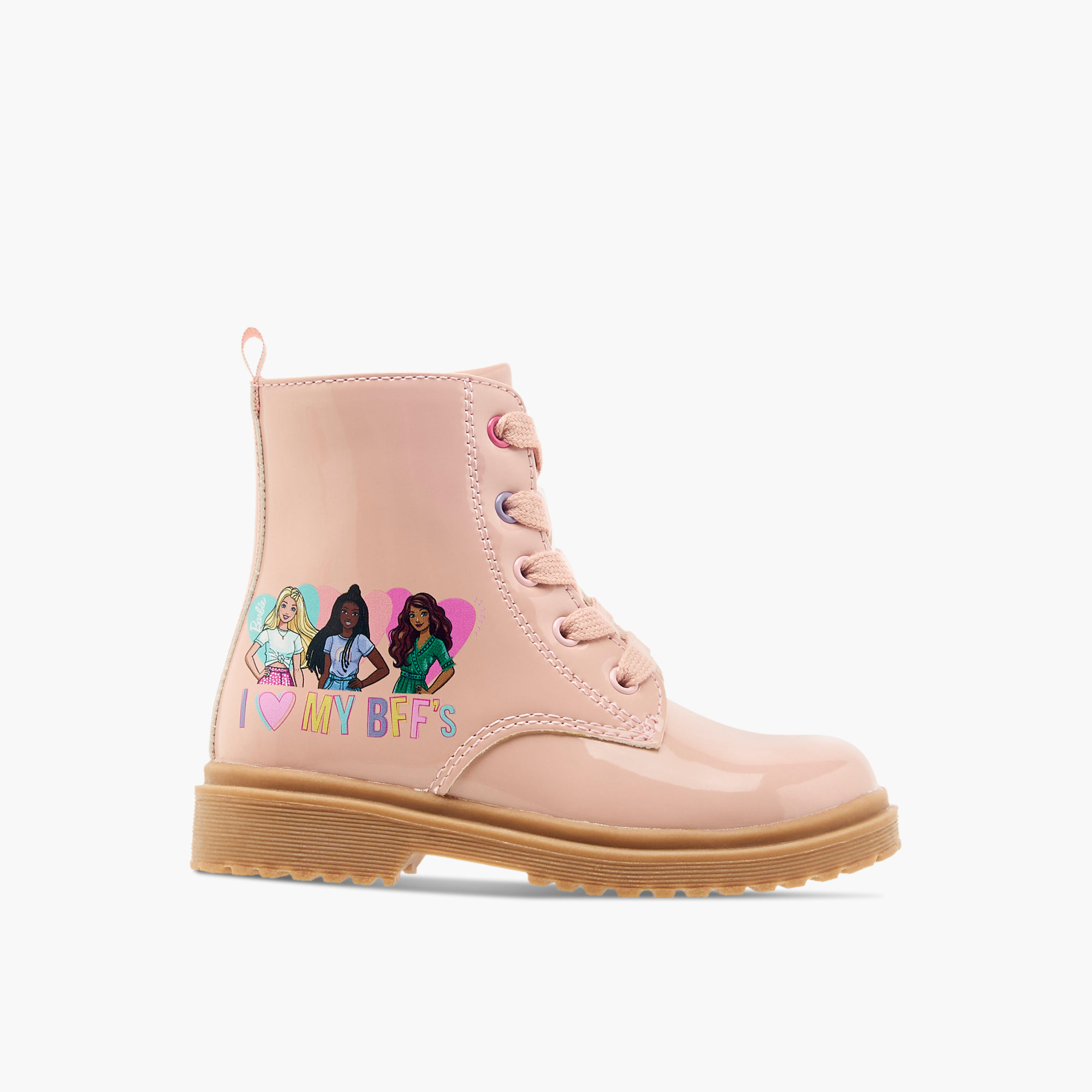 بوت بطول الكاحل ورباط إغلاق وطبعات باربي-girls-shoes-boots-image-3