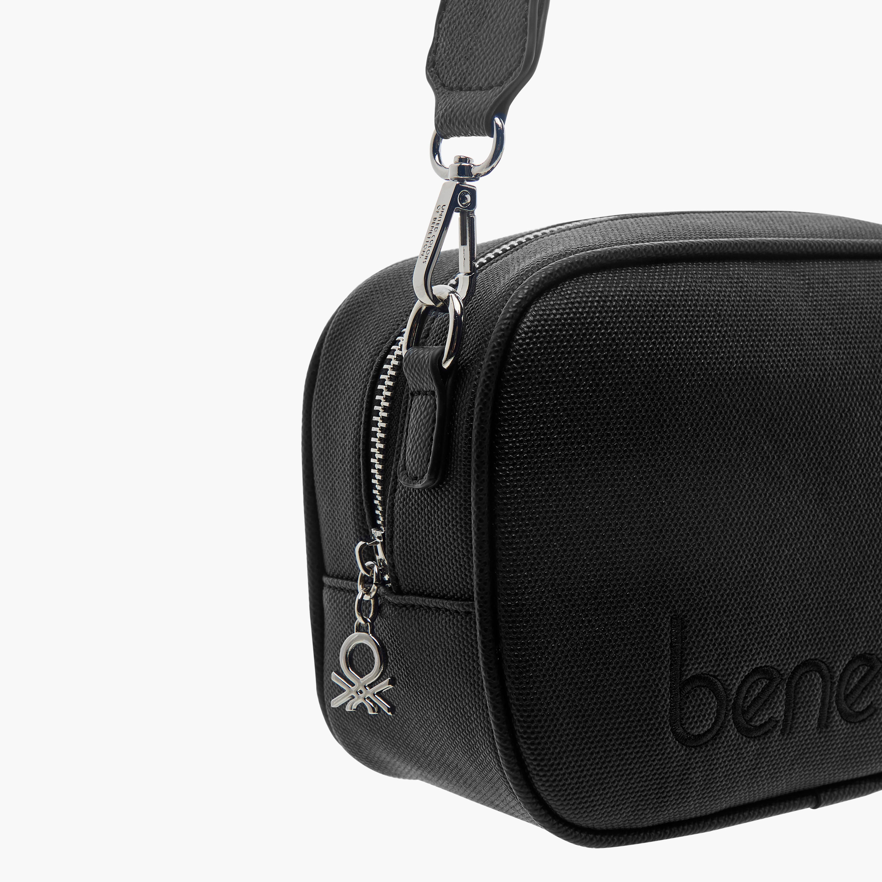 UCB Logo Detail Crossbody bag with Adjustable Strap and Zip Closure-women-bagsandwallets-handbags-image-7