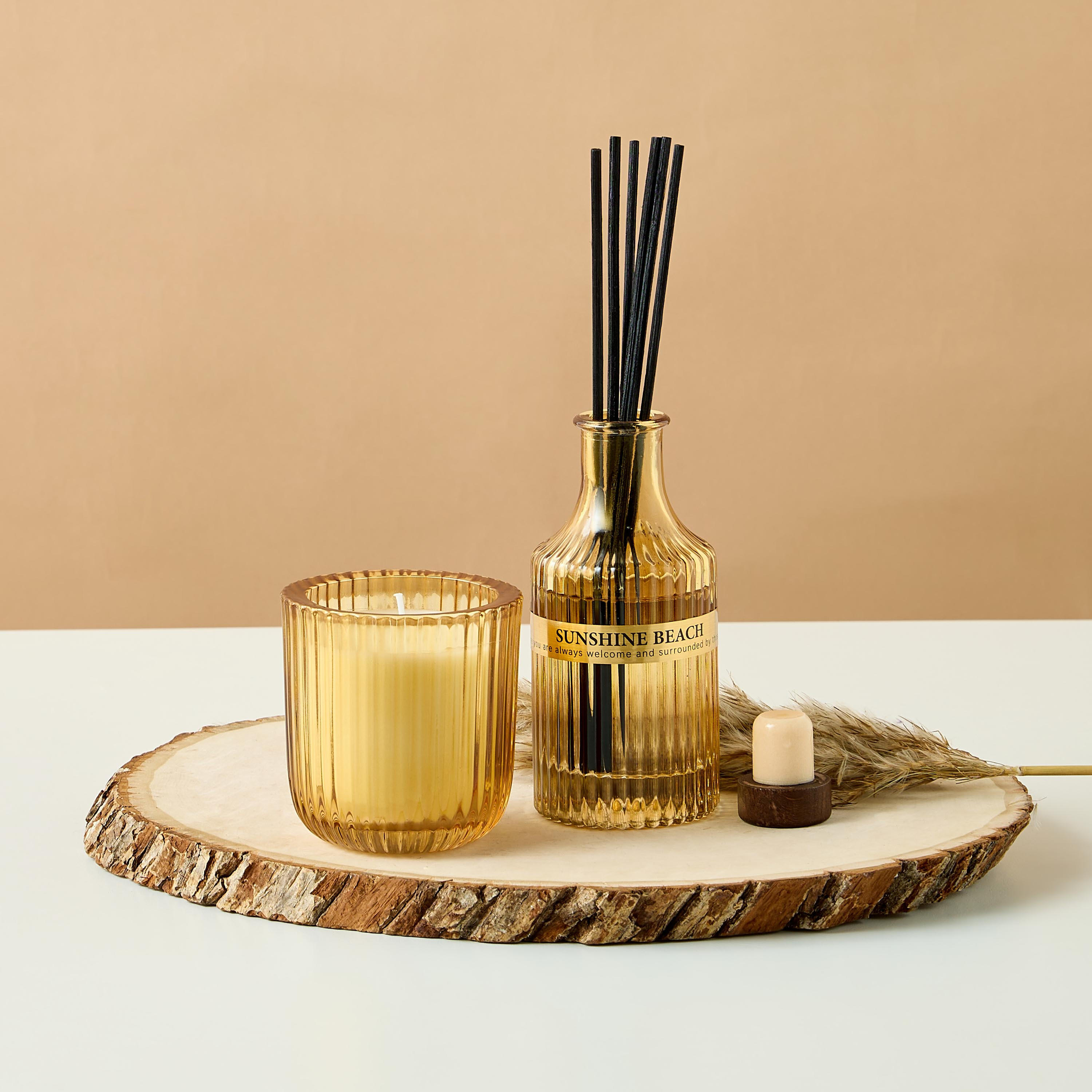 Sunshine Beach Scented Glass Reed Diffuser and Jar Candle Gift Set-household-homefragrance-fragrancegiftset-image-1
