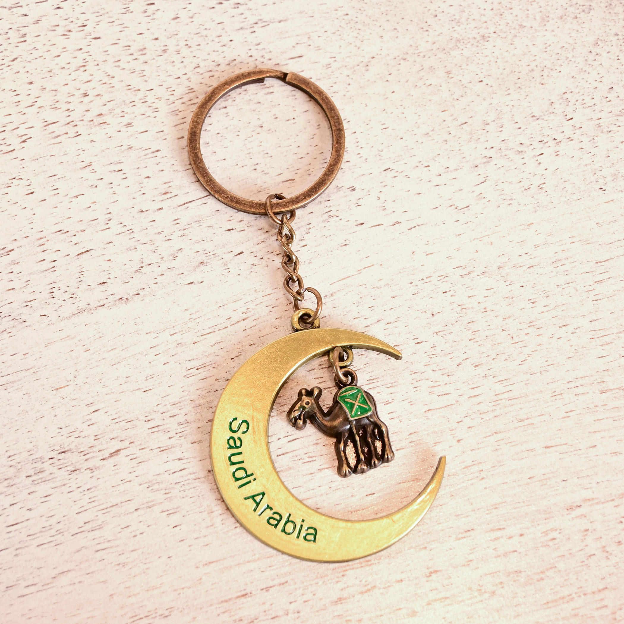 Home Carving Saudi Arabia Moon Keychain with Hanging Camel-household-decor-decorativeobjectsandsculptures-image-3