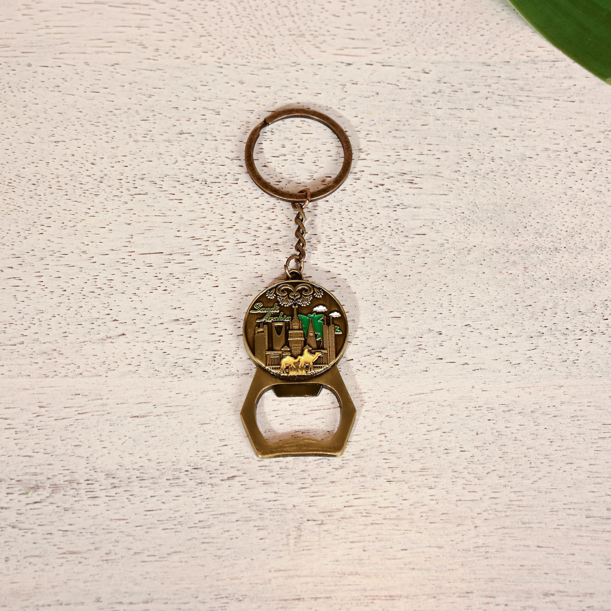 Home Carving Saudi Arabia Embossed Keyring with Bottle Opener-household-decor-decorativeobjectsandsculptures-image-1
