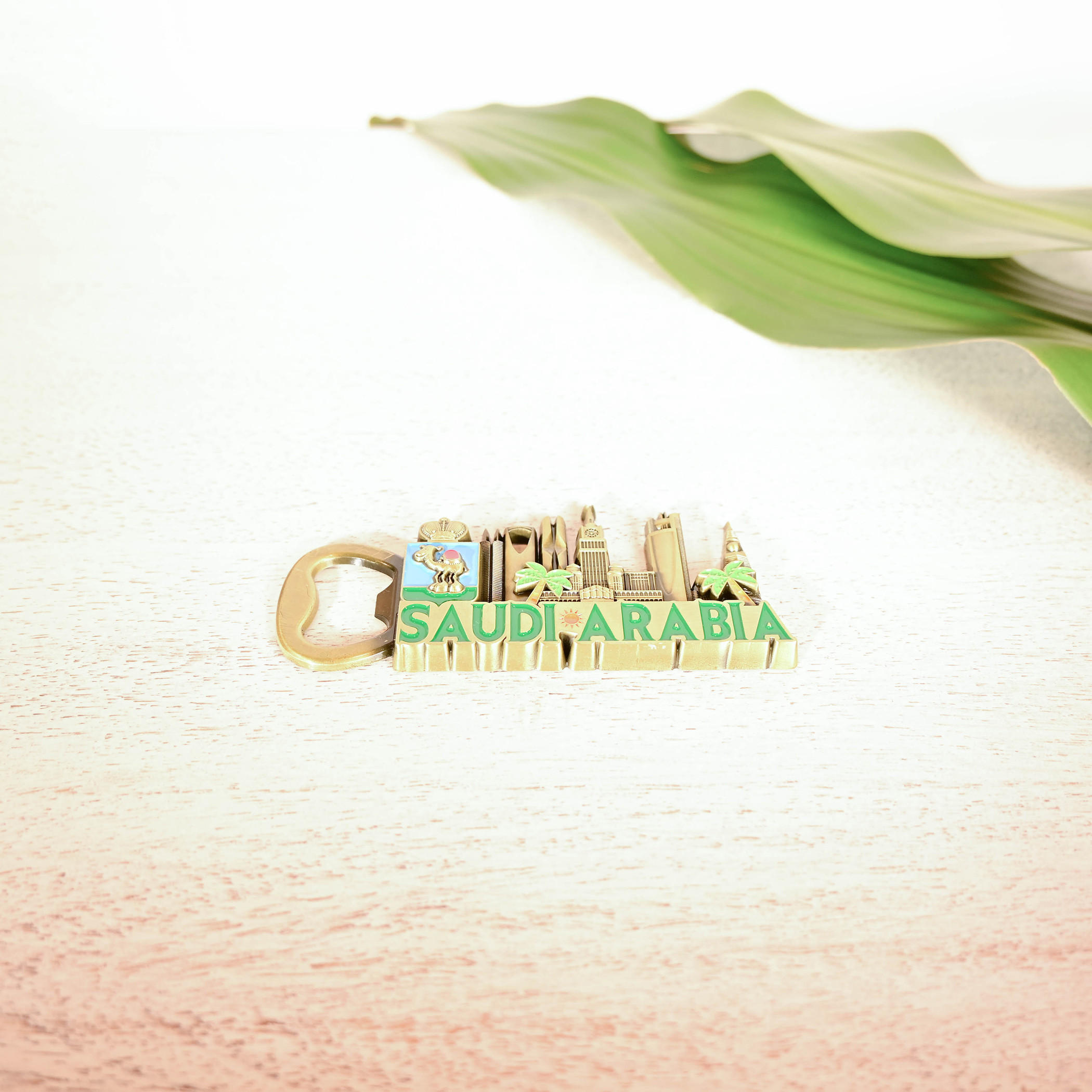 Home Carving I Love Saudi Arabia Embossed Magnetic Bottle Opener-household-decor-decorativeobjectsandsculptures-image-1