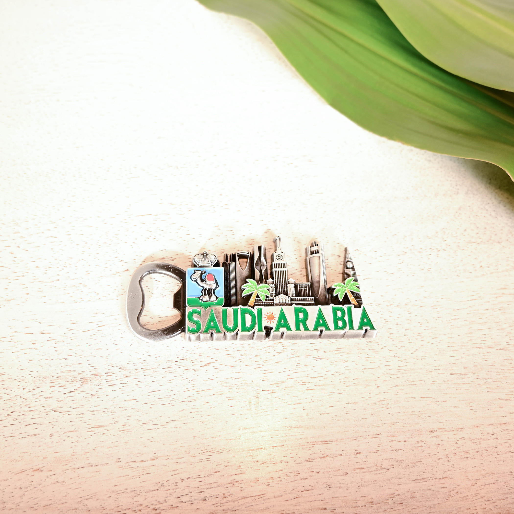 Home Carving I Love Saudi Arabia Embossed Magnetic Bottle Opener-household-decor-decorativeobjectsandsculptures-image-3