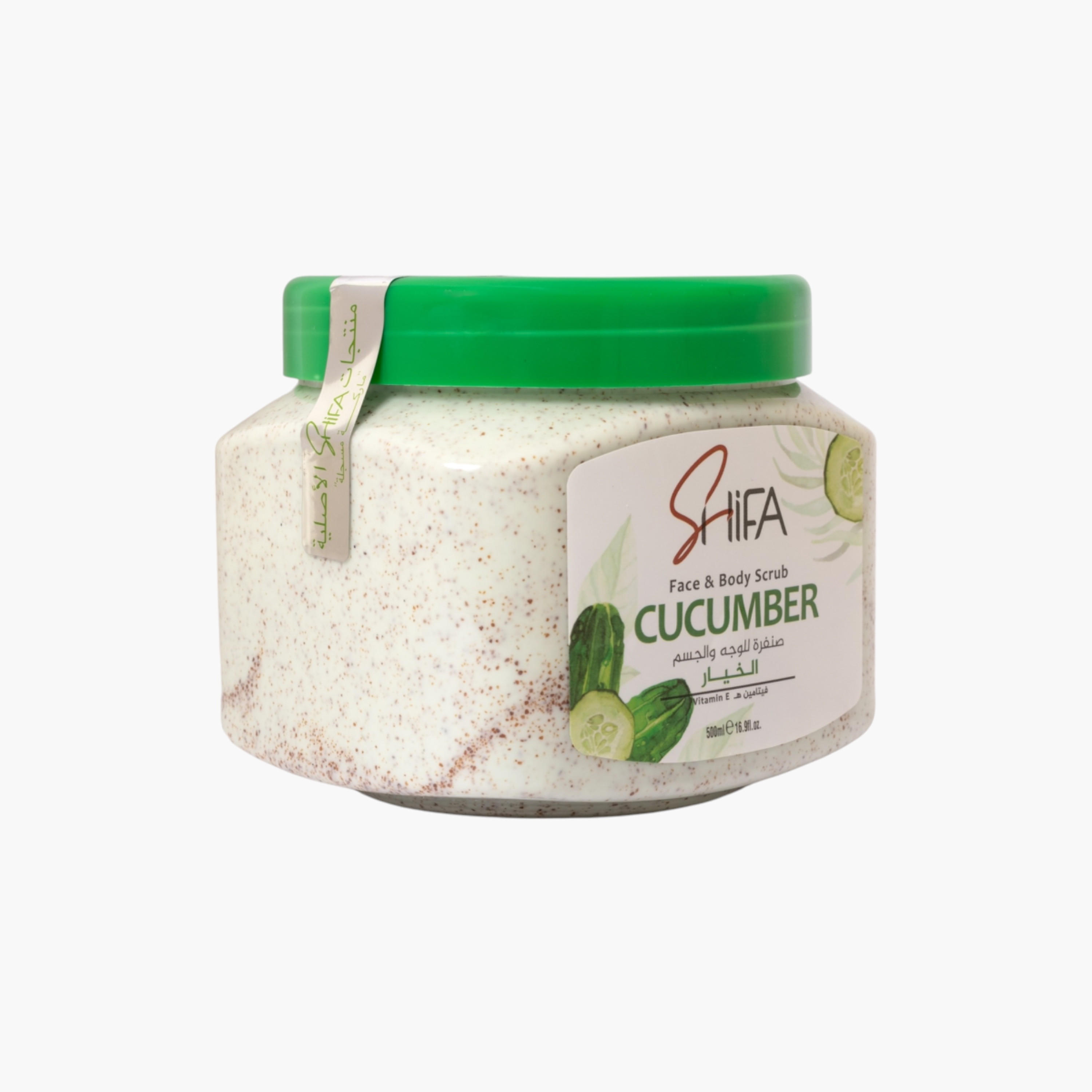 صنفرة للوجه والجسم بالخيار من شفا - 500 مل-beautyandpersonalcare-bathandbody-bathandshower-scrubs-image-1