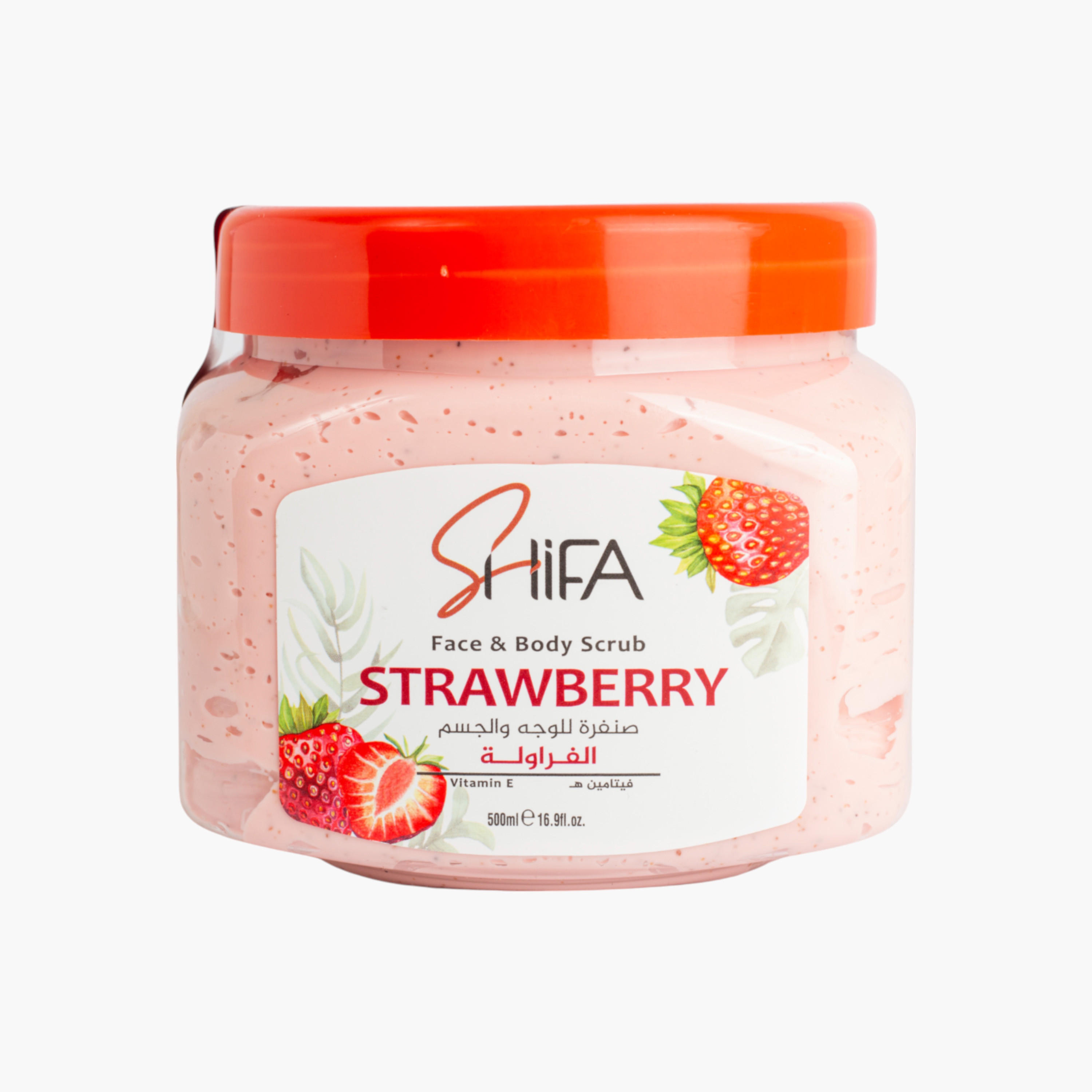 صنفرة للوجه والجسم بالفراولة من شفا - 500 مل-beautyandpersonalcare-bathandbody-bathandshower-scrubs-image-1