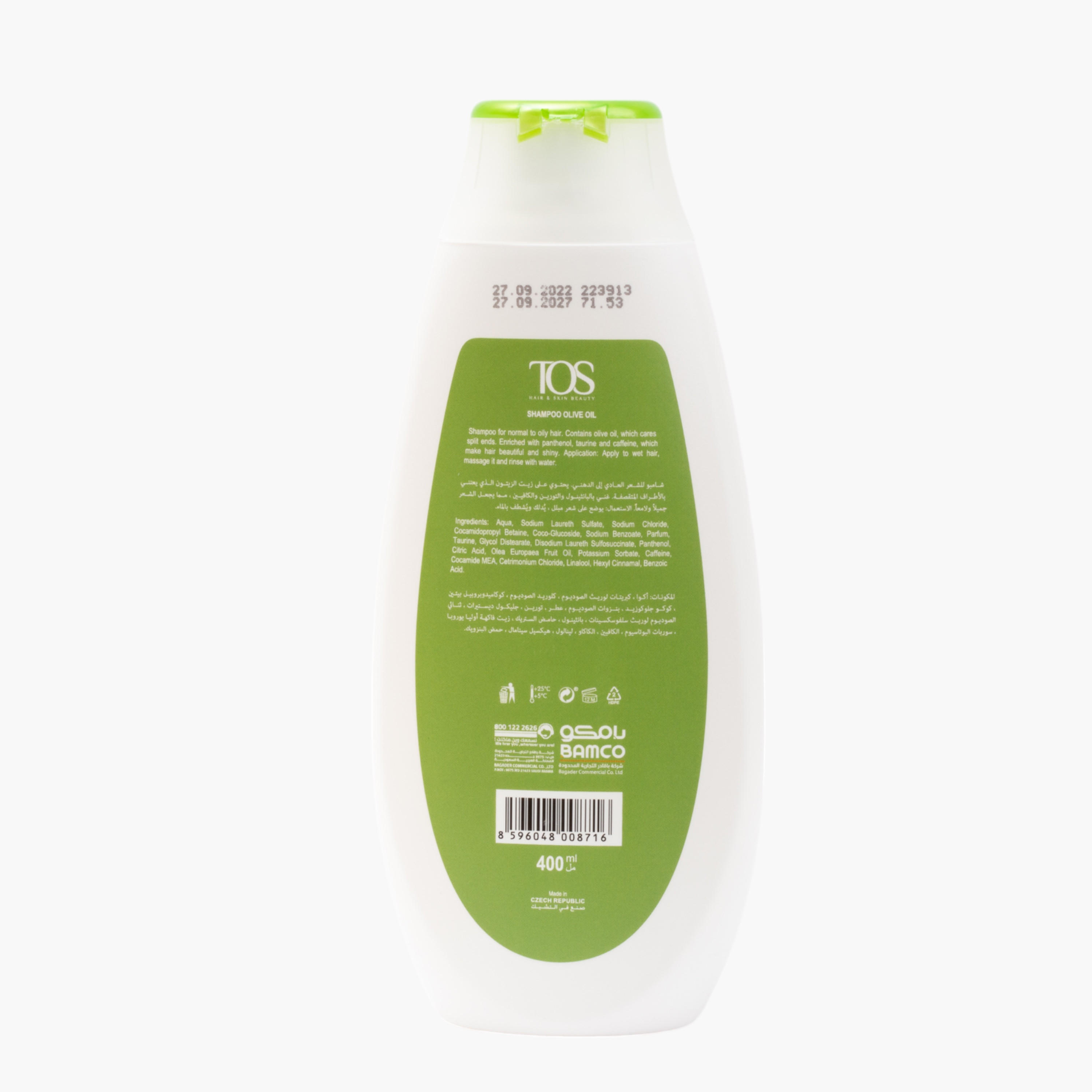 TOS Normal Hair Shampoo with Olive Oil - 400 ml-beautyandpersonalcare-hair-haircare-shampoos-image-2