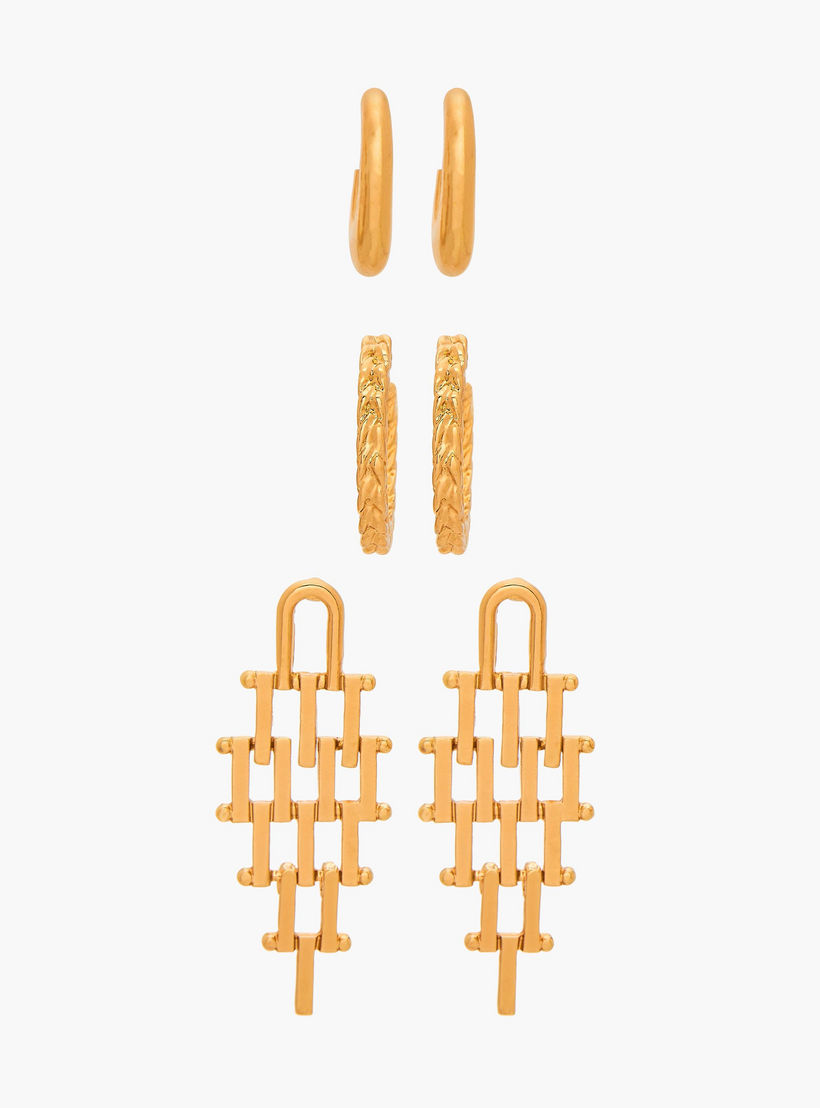 Assorted Earrings with Pushback Closure - Set of 3-women-watchesandjewellery-jewellery-earrings-image-1