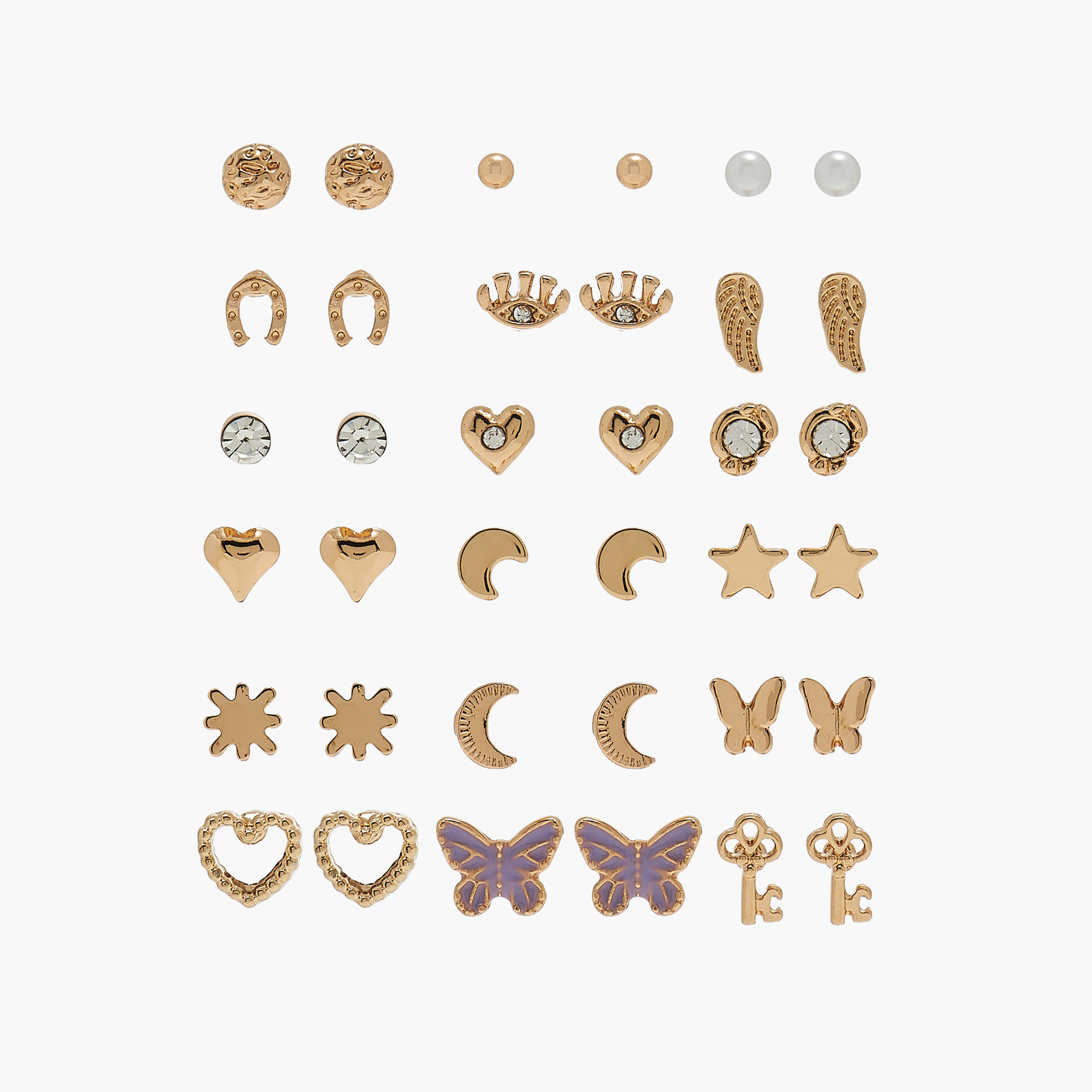 Assorted Stud Earrings with Pushback Closure - Set of 18-women-watchesandjewellery-jewellery-earrings-image-1