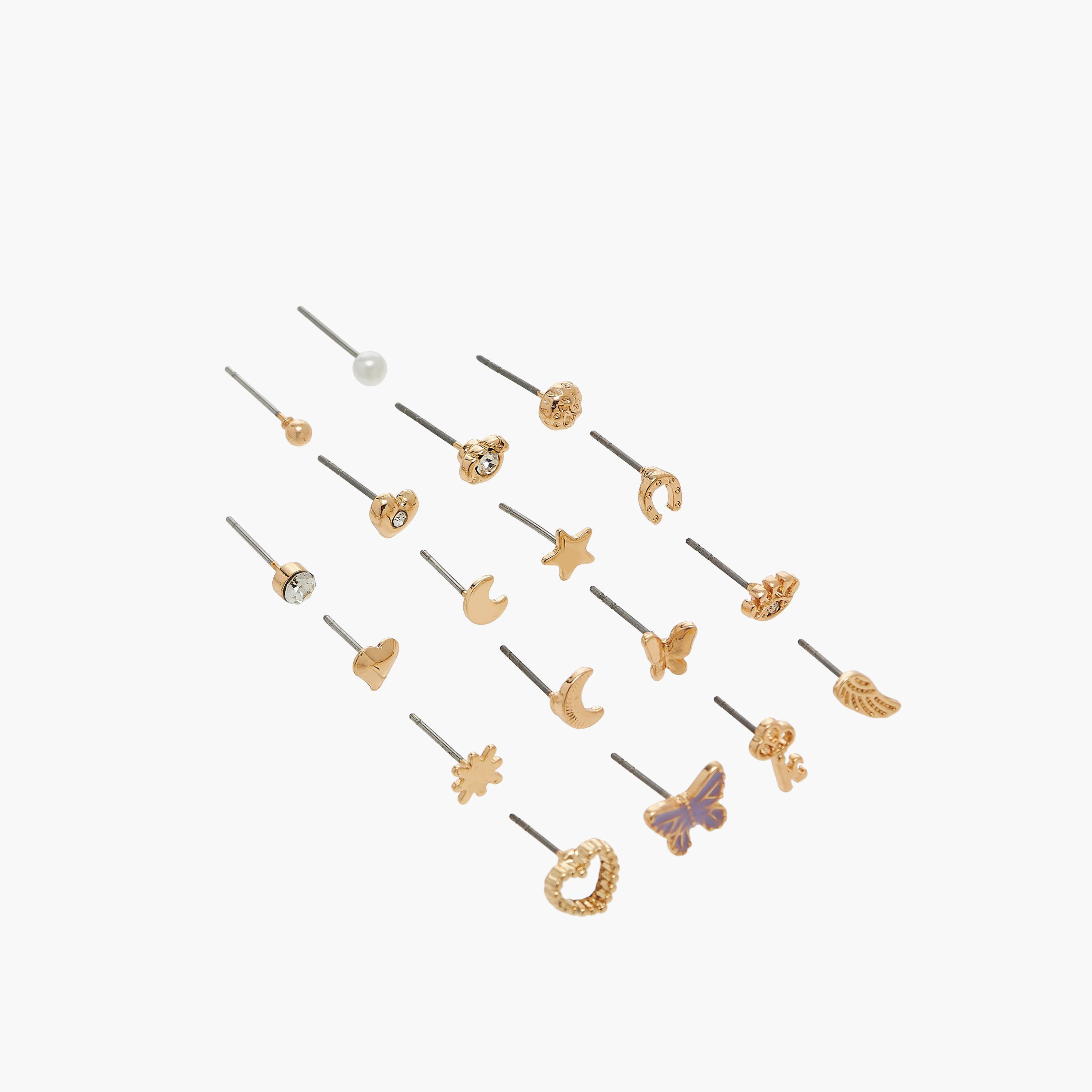 Assorted Stud Earrings with Pushback Closure - Set of 18-women-watchesandjewellery-jewellery-earrings-image-2