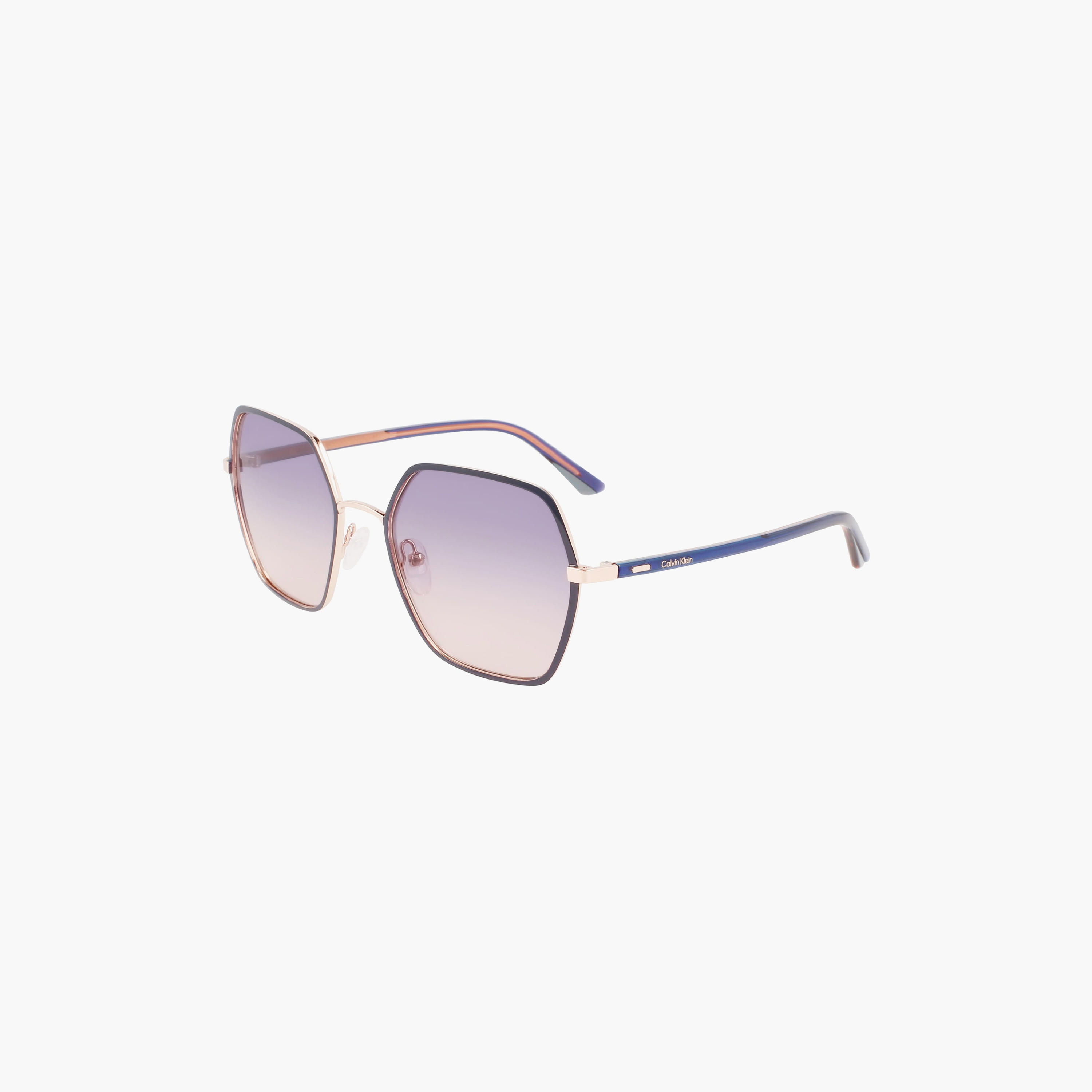نظارة شمسية من كالفن كلاين ذات سداسية الشكل ومتدرجة باللون الأرجواني بمقاس 56 ملم |59433-women-sunglasses-image-1