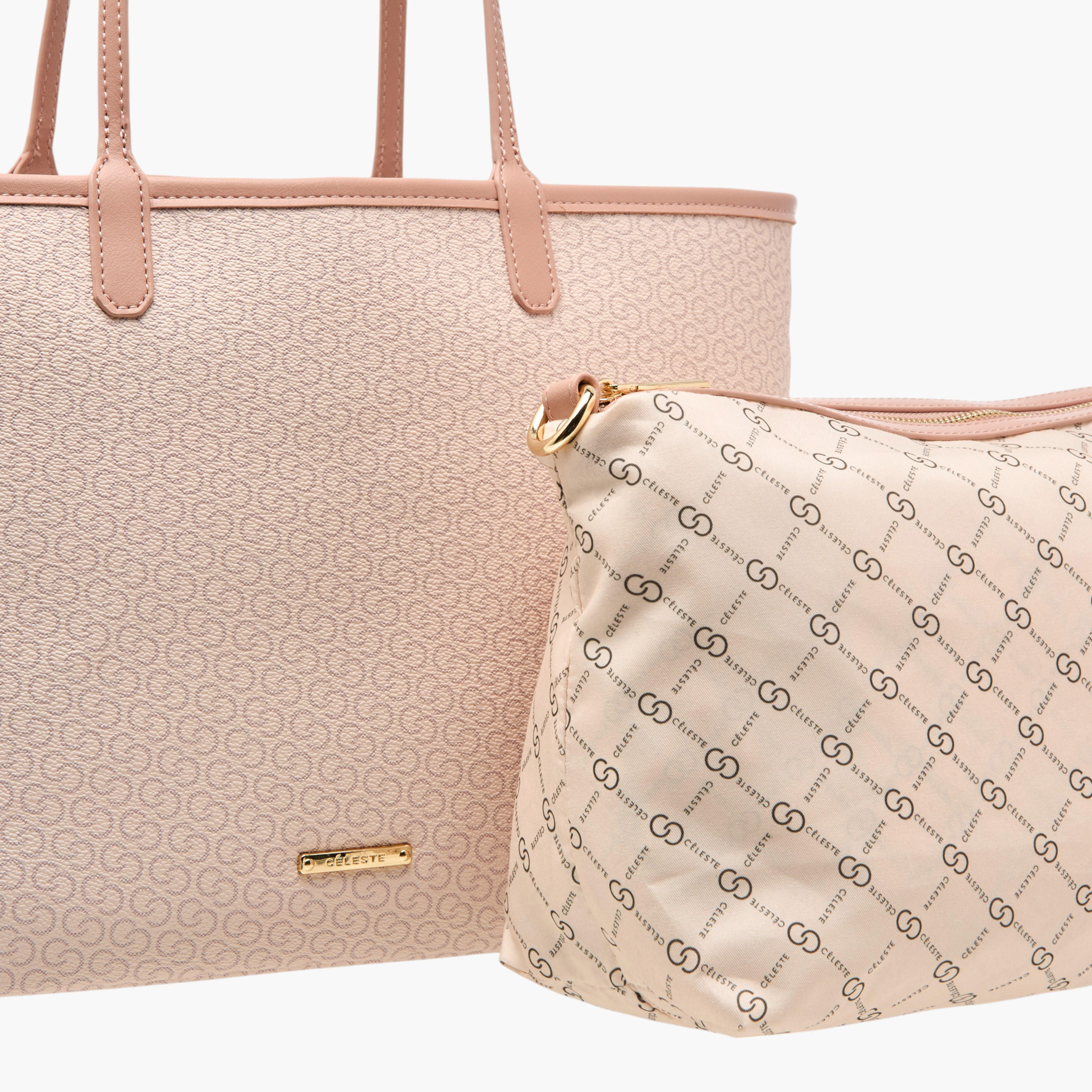 شنطة توتي بمقبض مزدوج وطبعات مونوجرام وشنطة صغيرة من سيليست-women-bagsandwallets-handbags-image-5