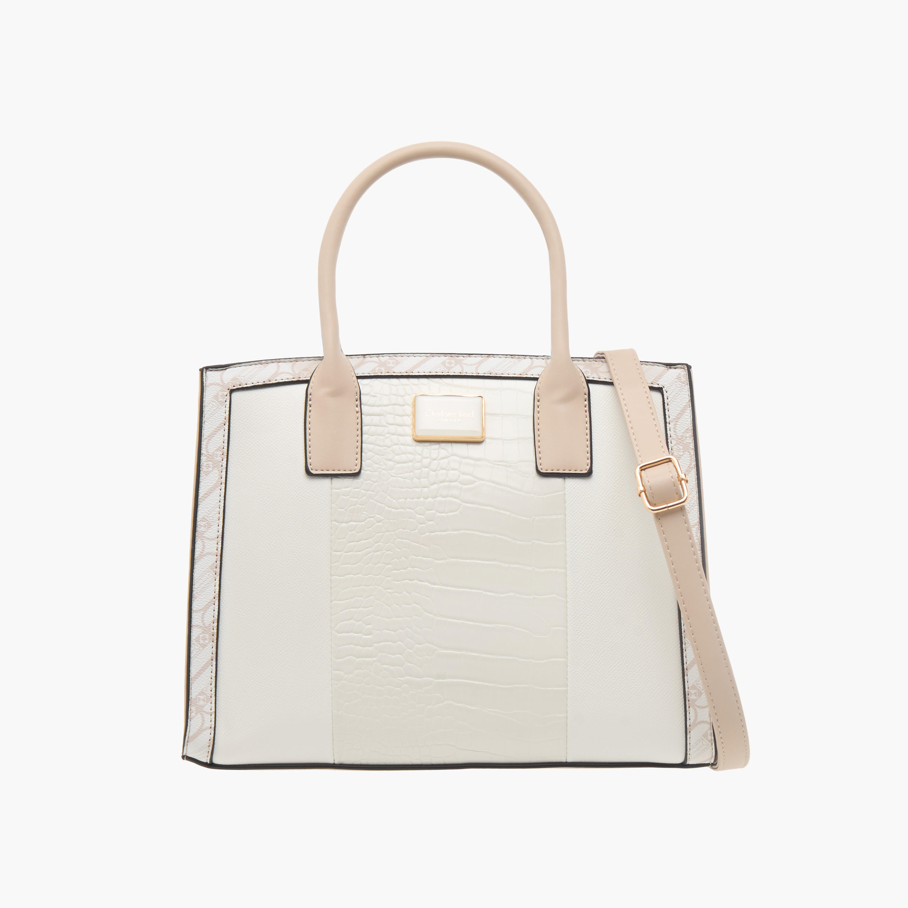 Charlotte Reid Textured Tote Bag with Top Handle and Detachable Strap-women-bagsandwallets-handbags-image-1