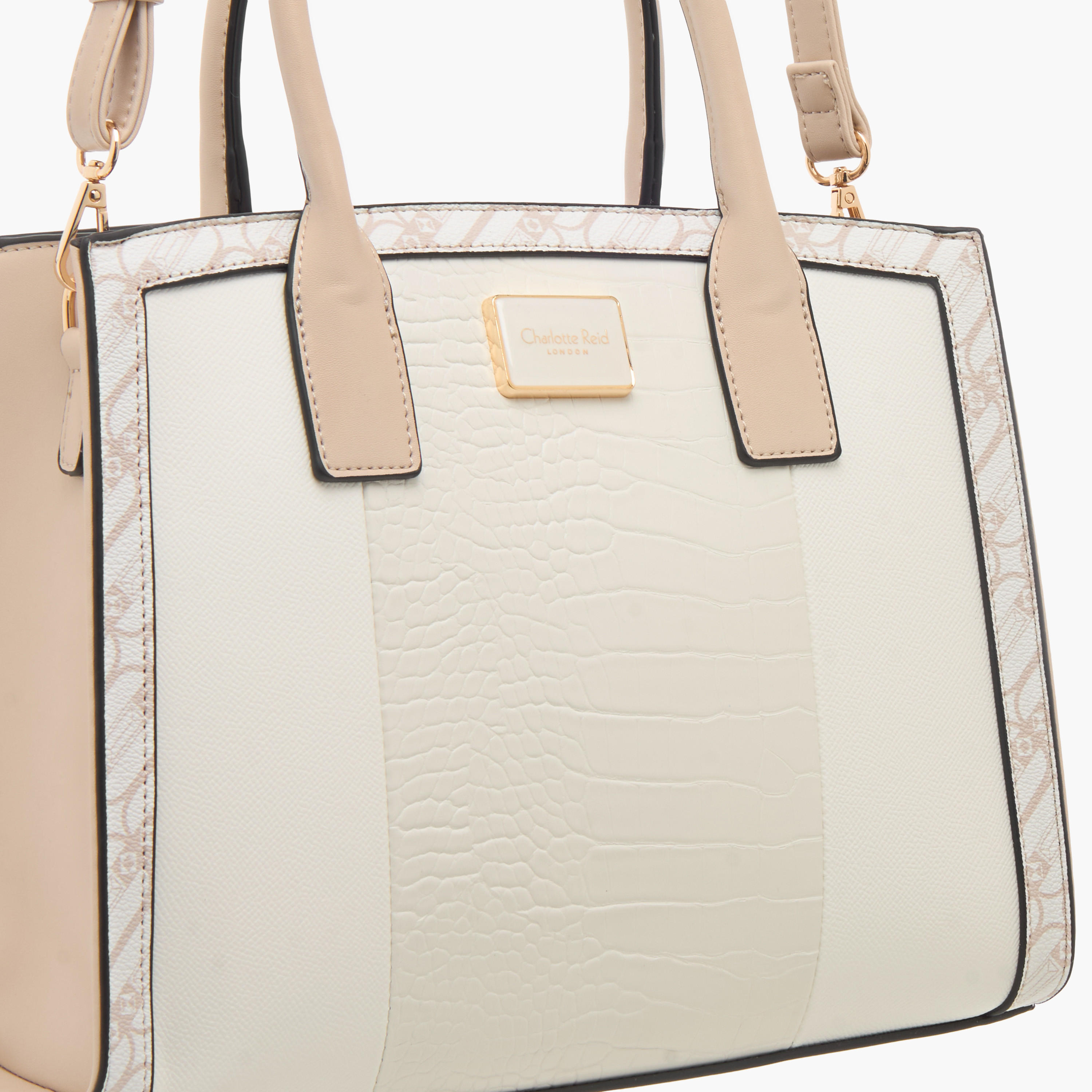 Charlotte Reid Textured Tote Bag with Top Handle and Detachable Strap-women-bagsandwallets-handbags-image-5