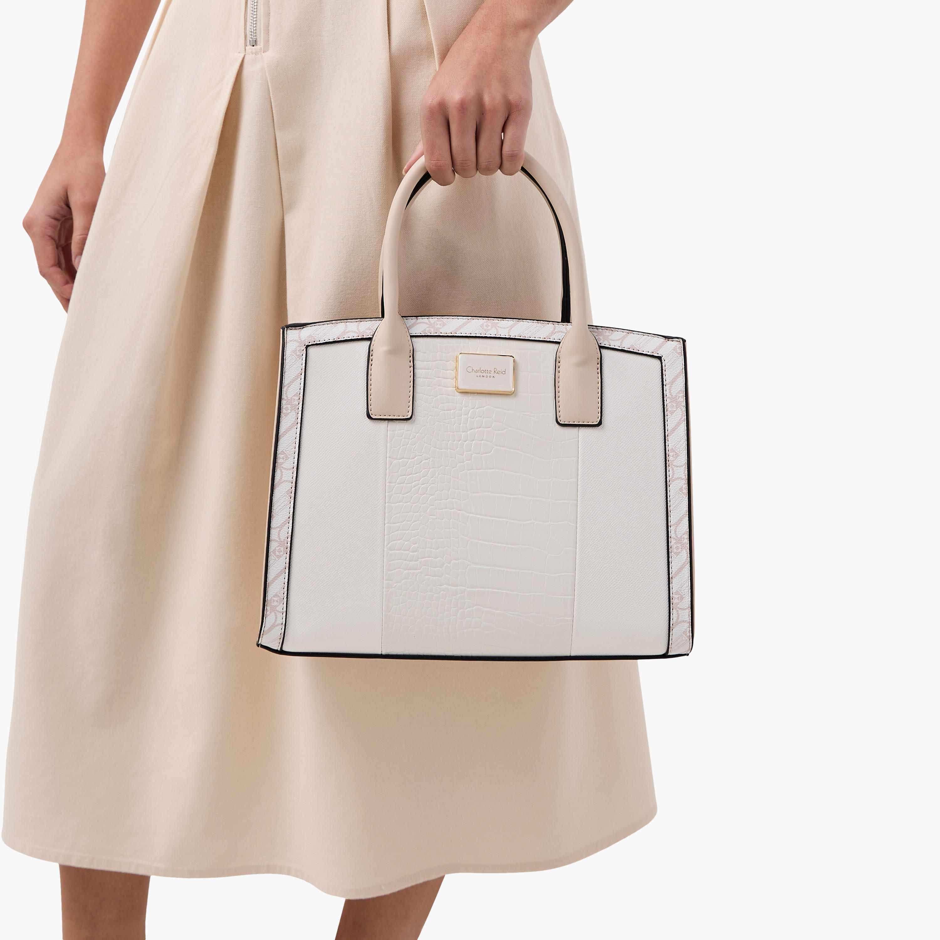 Charlotte Reid Textured Tote Bag with Top Handle and Detachable Strap-women-bagsandwallets-handbags-image-8