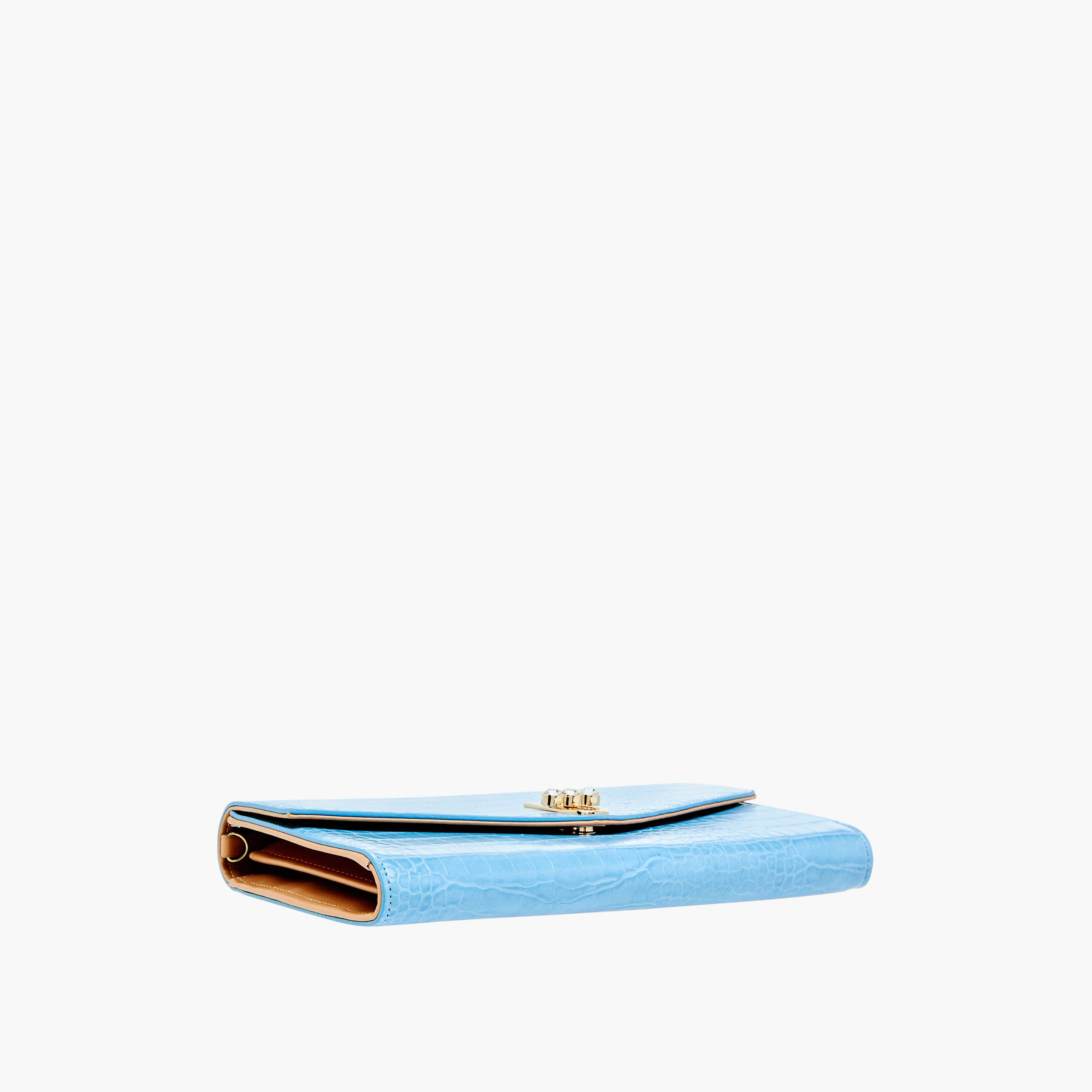شنطة كلاتش بملمس جلد حيوانات وحزام سلسلة قابل للفصل من ساشا-women-bagsandwallets-handbags-image-6