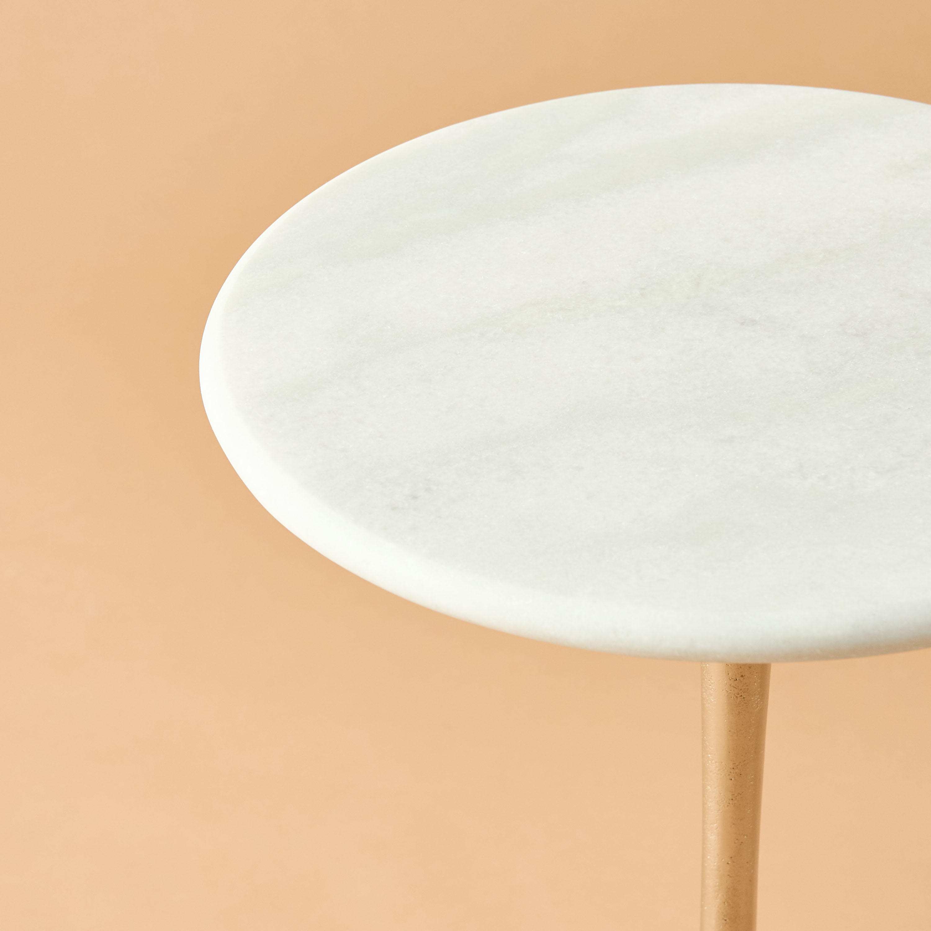 Marble Top Pedestal Table - 30x57 cms-furniture-livingroom-sideandendtables-image-3