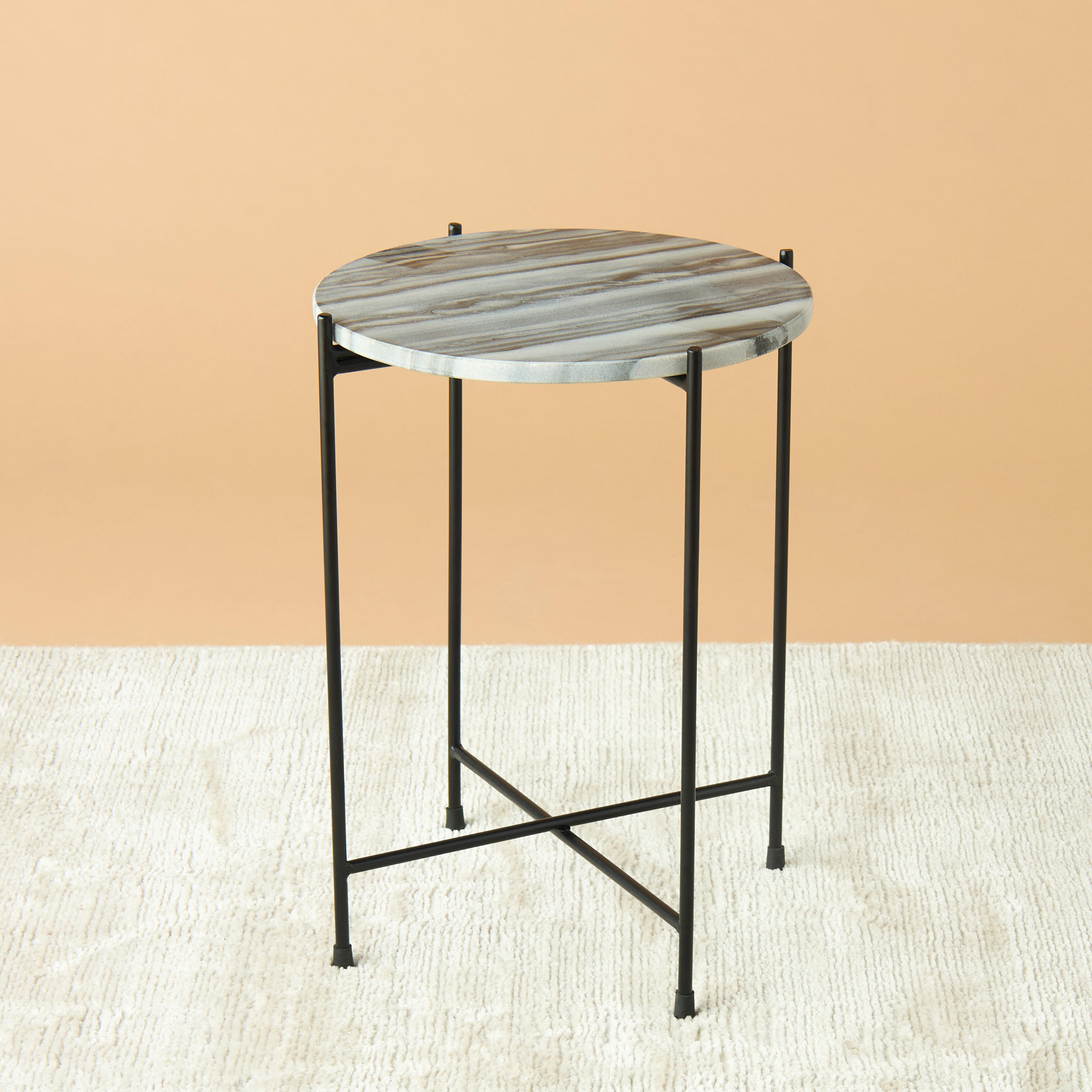 Marble Top Accent Table - 35x46 cms-furniture-livingroom-sideandendtables-image-2