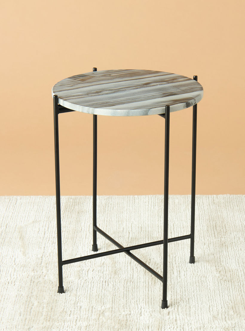 Marble Top Accent Table - 35x46 cms-furniture-livingroom-sideandendtables-image-2