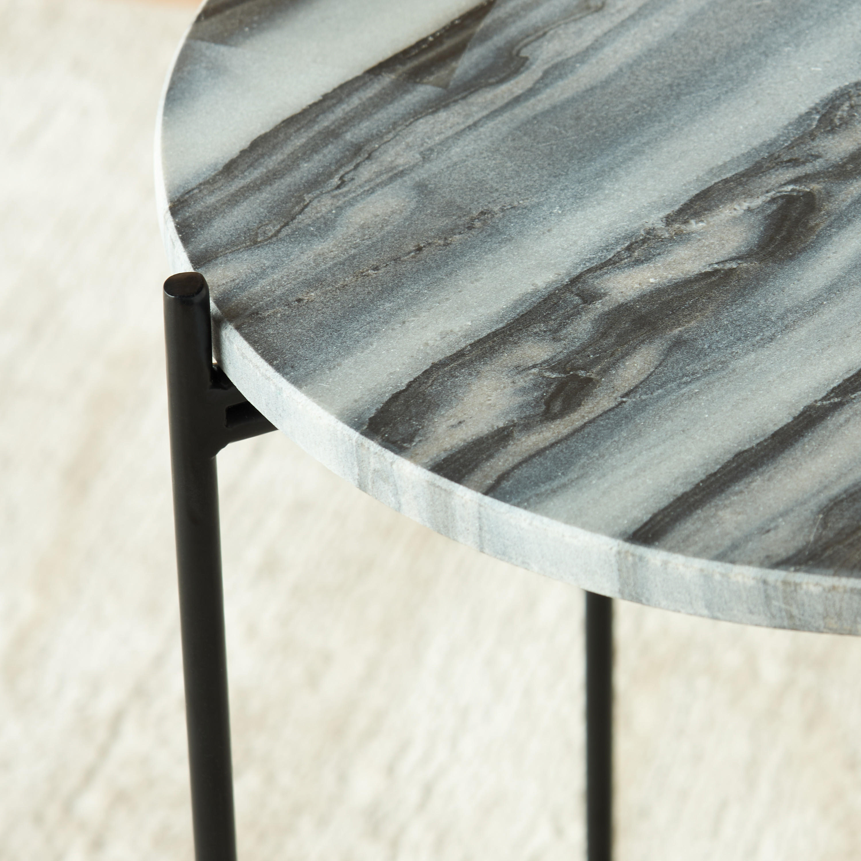 Marble Top Accent Table - 35x46 cms-furniture-livingroom-sideandendtables-image-3