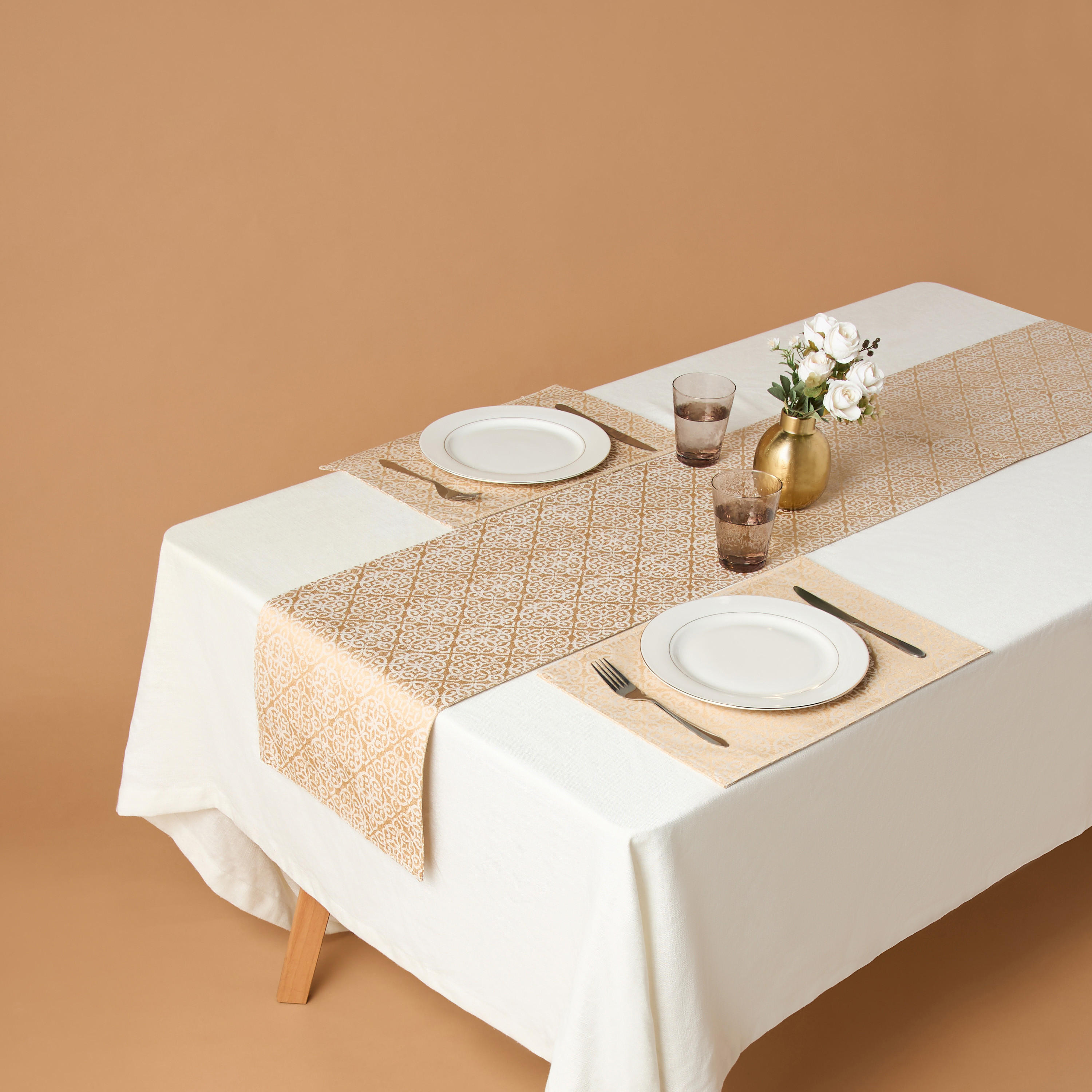 Damask Jacquard Runner - 33x180 cms-household-dining-tablelinen-runnersandtablecovers-image-1