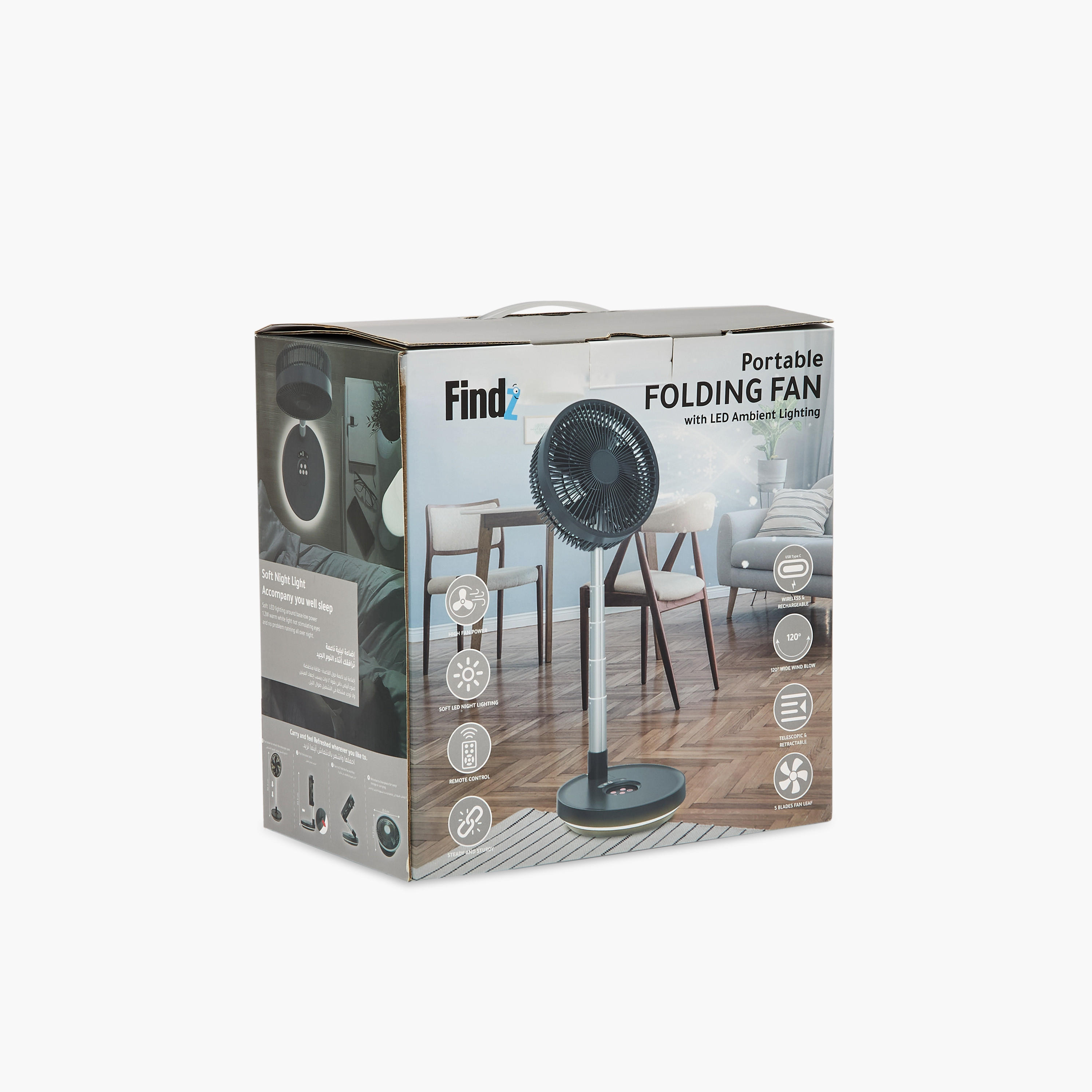 Findz Portable Folding Fan with LED Light-electronics-accessories-image-14