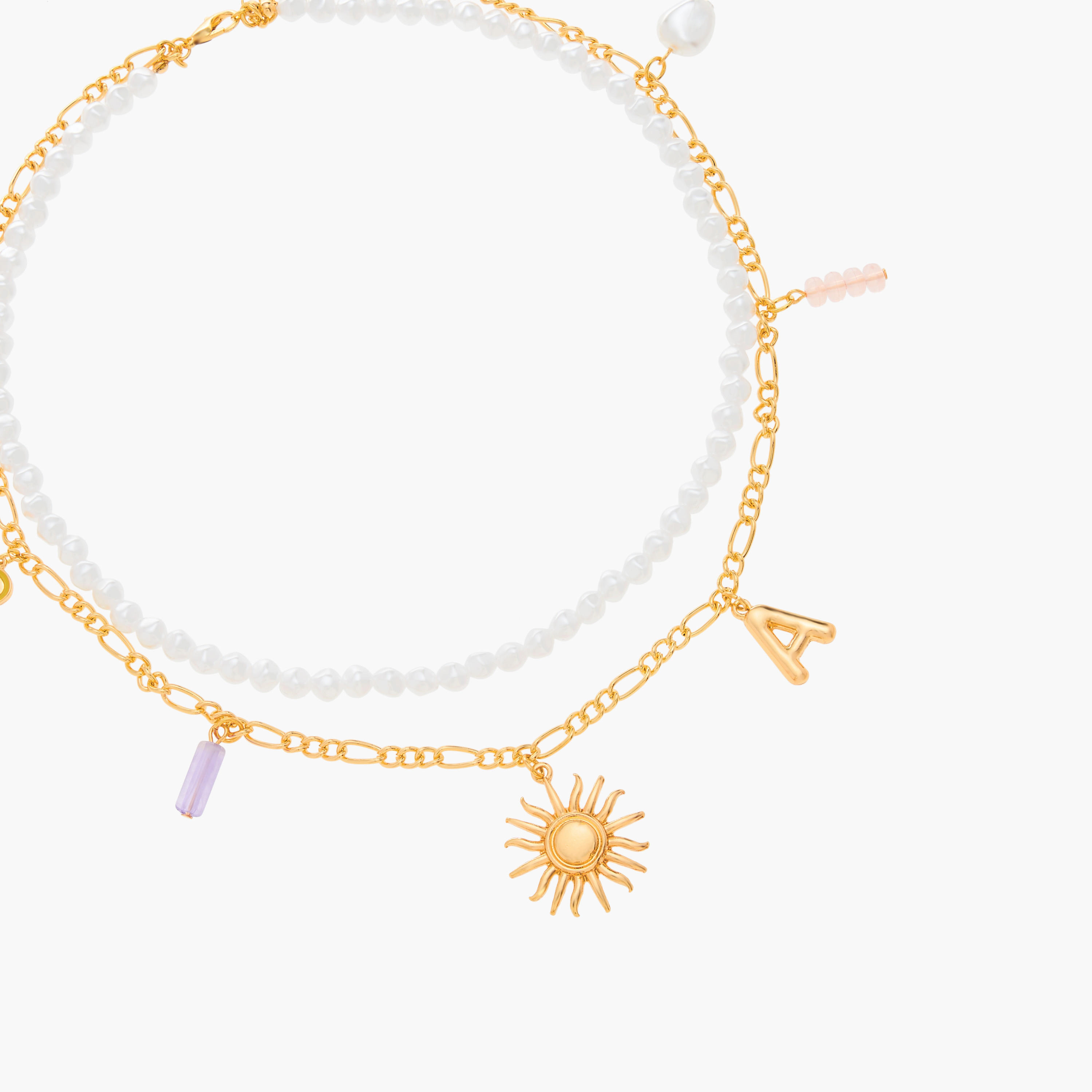 Pearl and Charm Detail Layered Necklace with Lobster Clasp Closure-women-watchesandjewellery-jewellery-necklacesandpendants-image-3