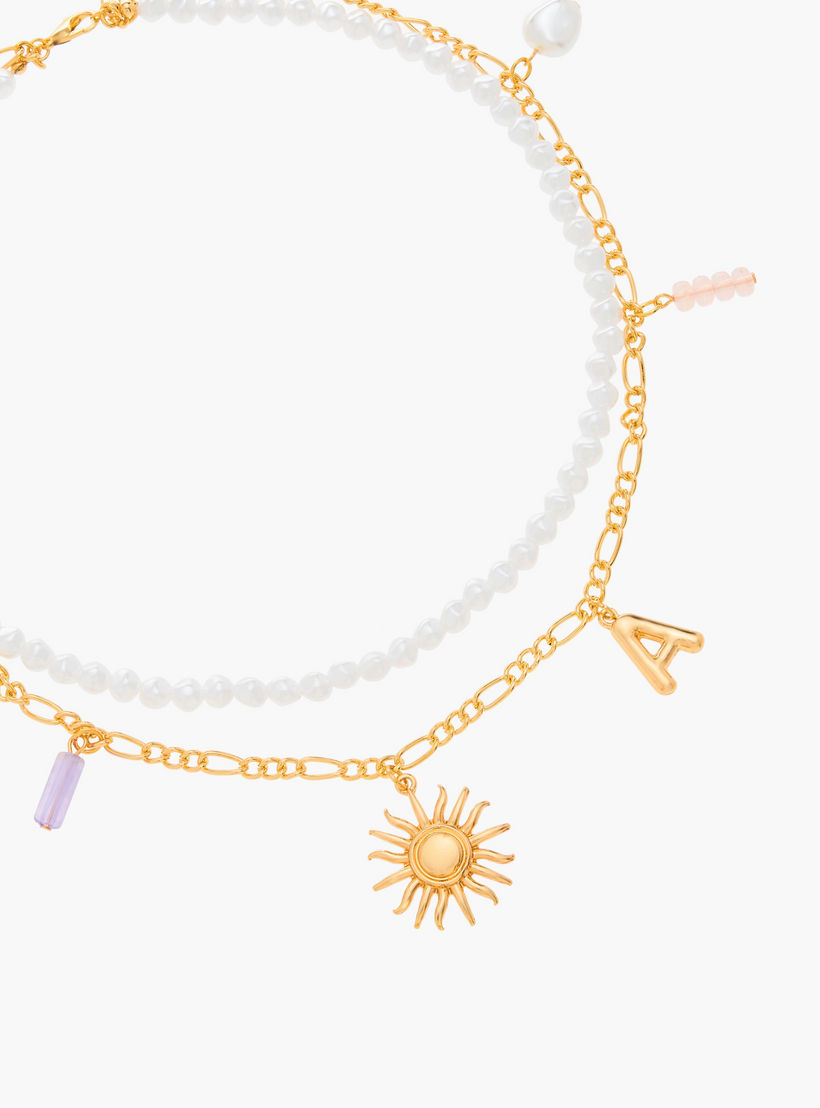 Pearl and Charm Detail Layered Necklace with Lobster Clasp Closure-women-watchesandjewellery-jewellery-necklacesandpendants-image-3