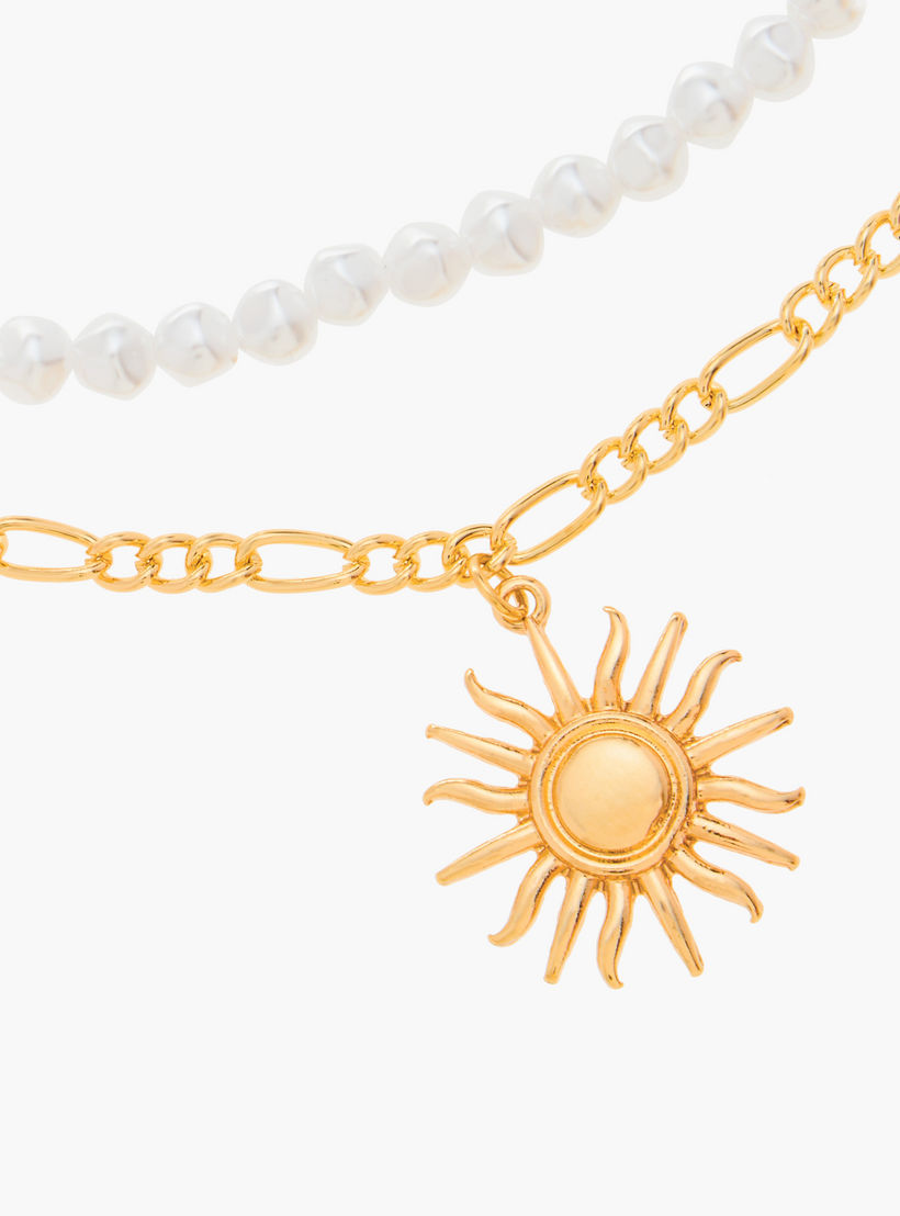 Pearl and Charm Detail Layered Necklace with Lobster Clasp Closure-women-watchesandjewellery-jewellery-necklacesandpendants-image-5